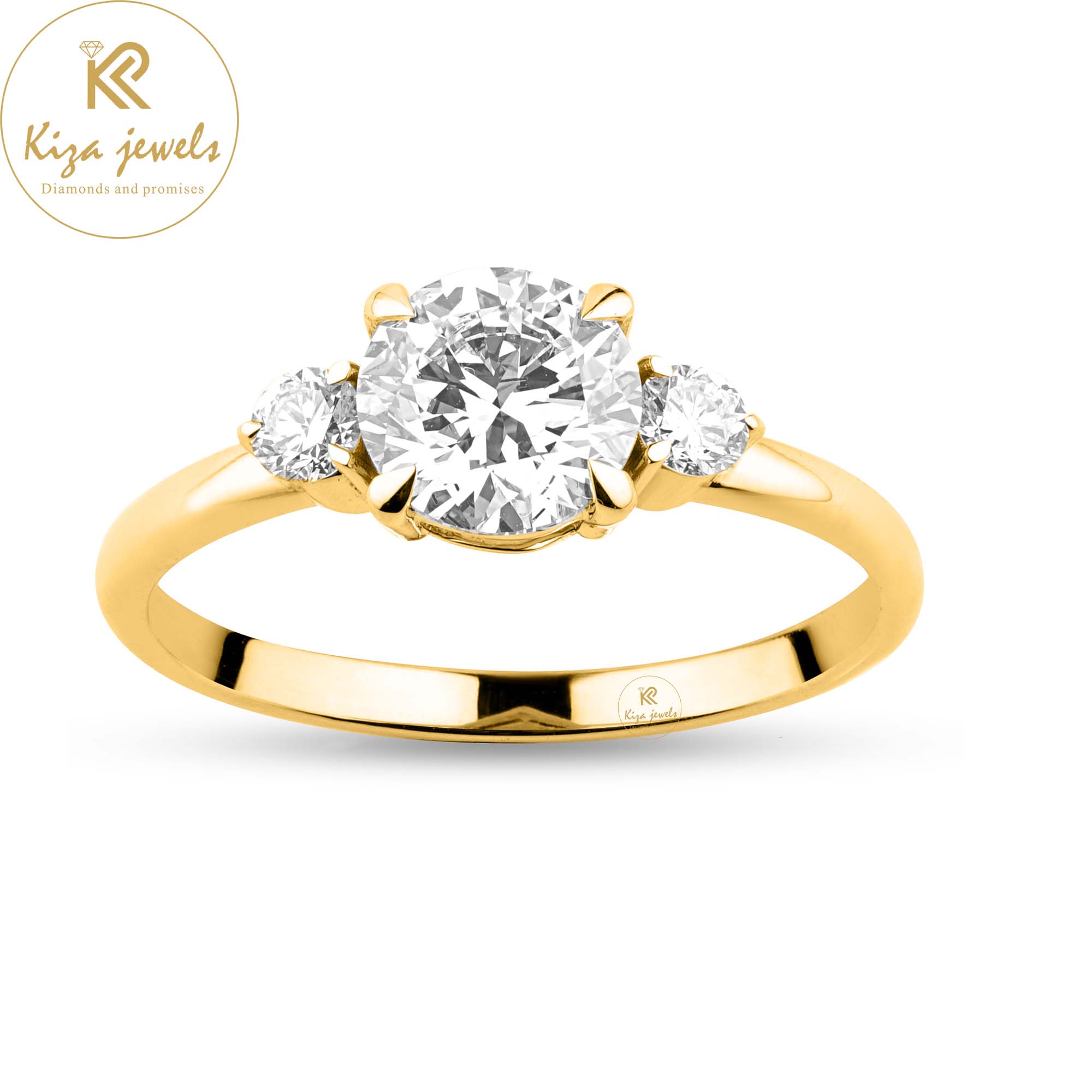 1.66 TDW Round Cut Women's Three Stone Diamond Ring