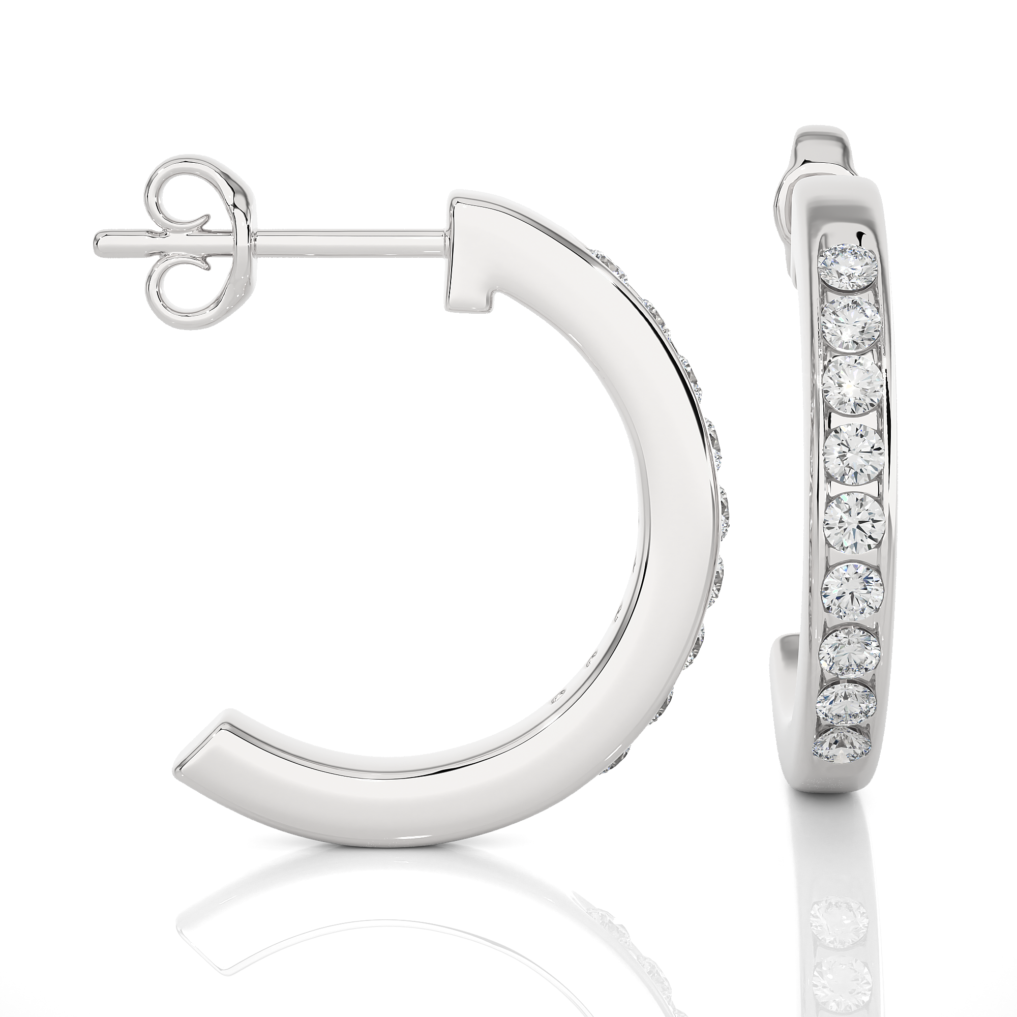 0.46 TDW Round Cut Women's Diamond Hoop Earring