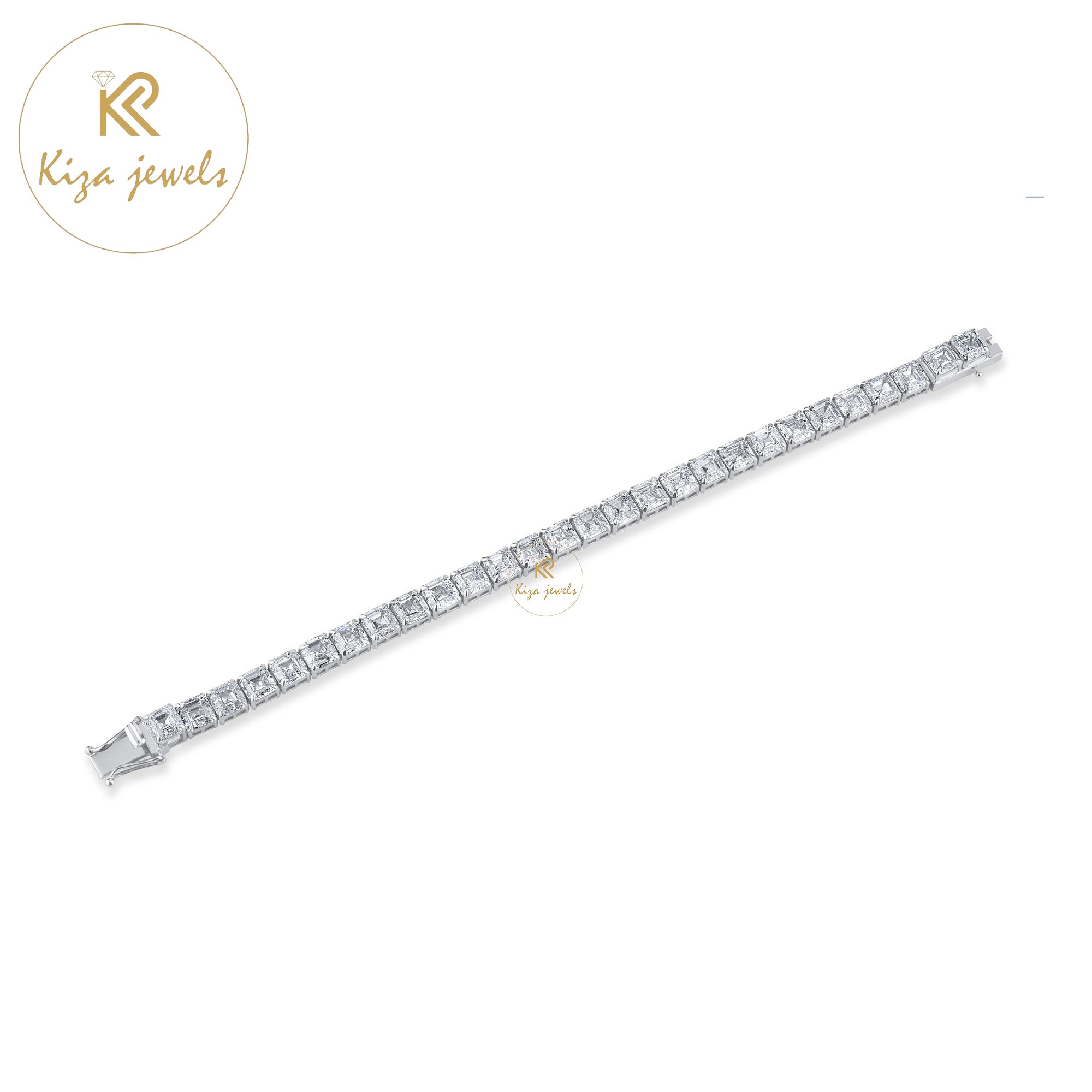 29.01 TDW Asscher Cut Diamond Tennis Bracelet