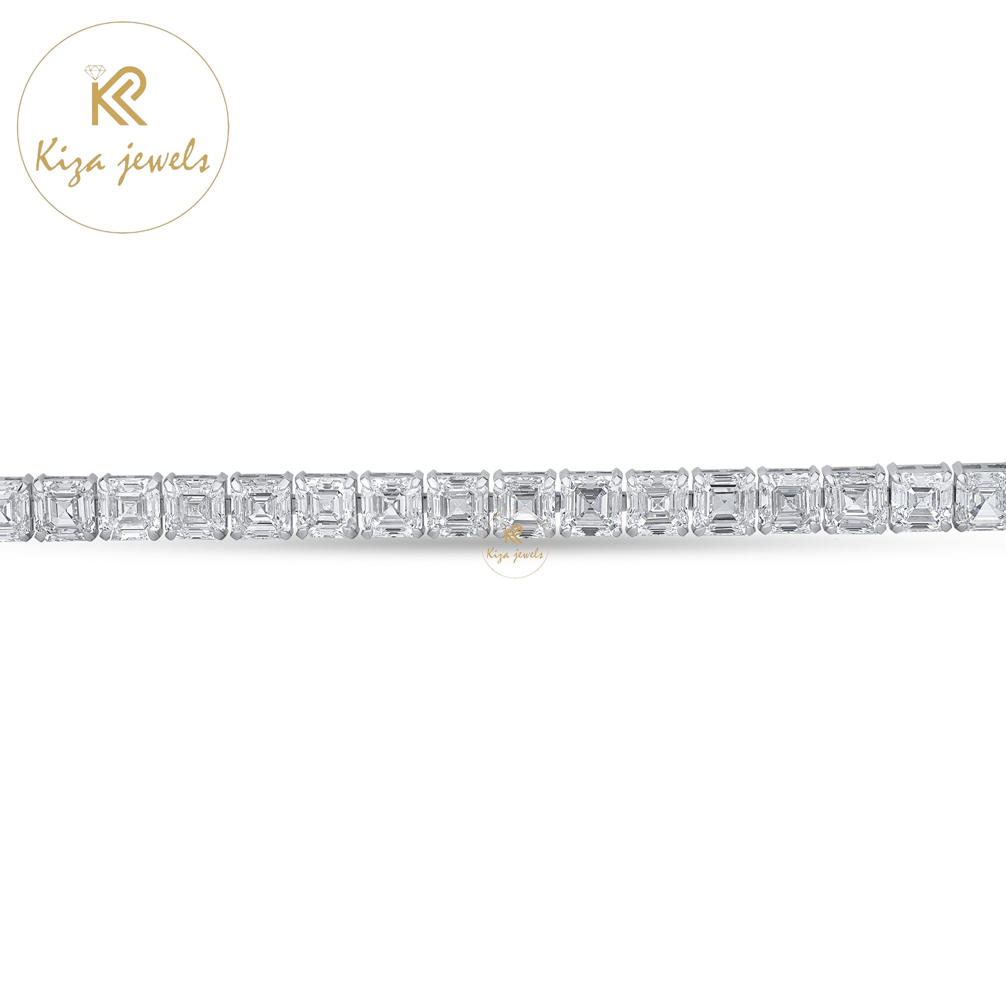 29.01 TDW Asscher Cut Diamond Tennis Bracelet