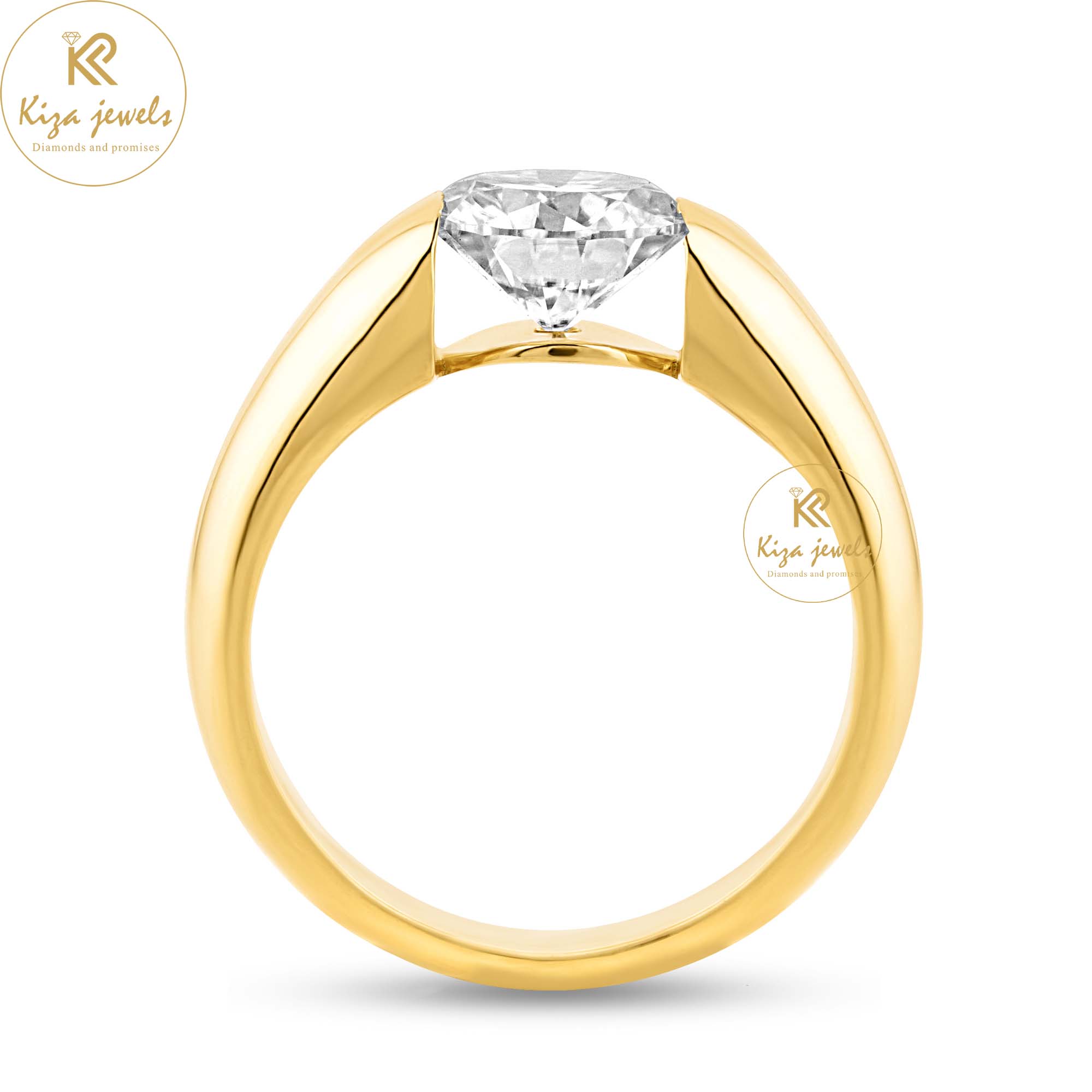 1.57 TDW Round Cut Women's Solitaire Diamond Ring