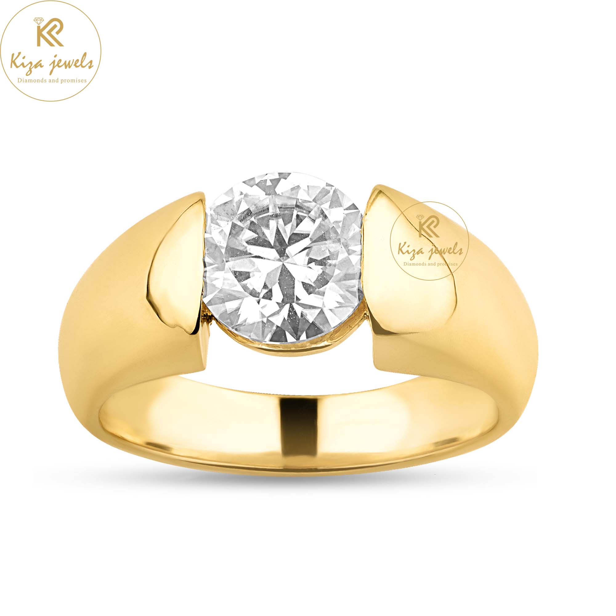 1.57 TDW Round Cut Women's Solitaire Diamond Ring