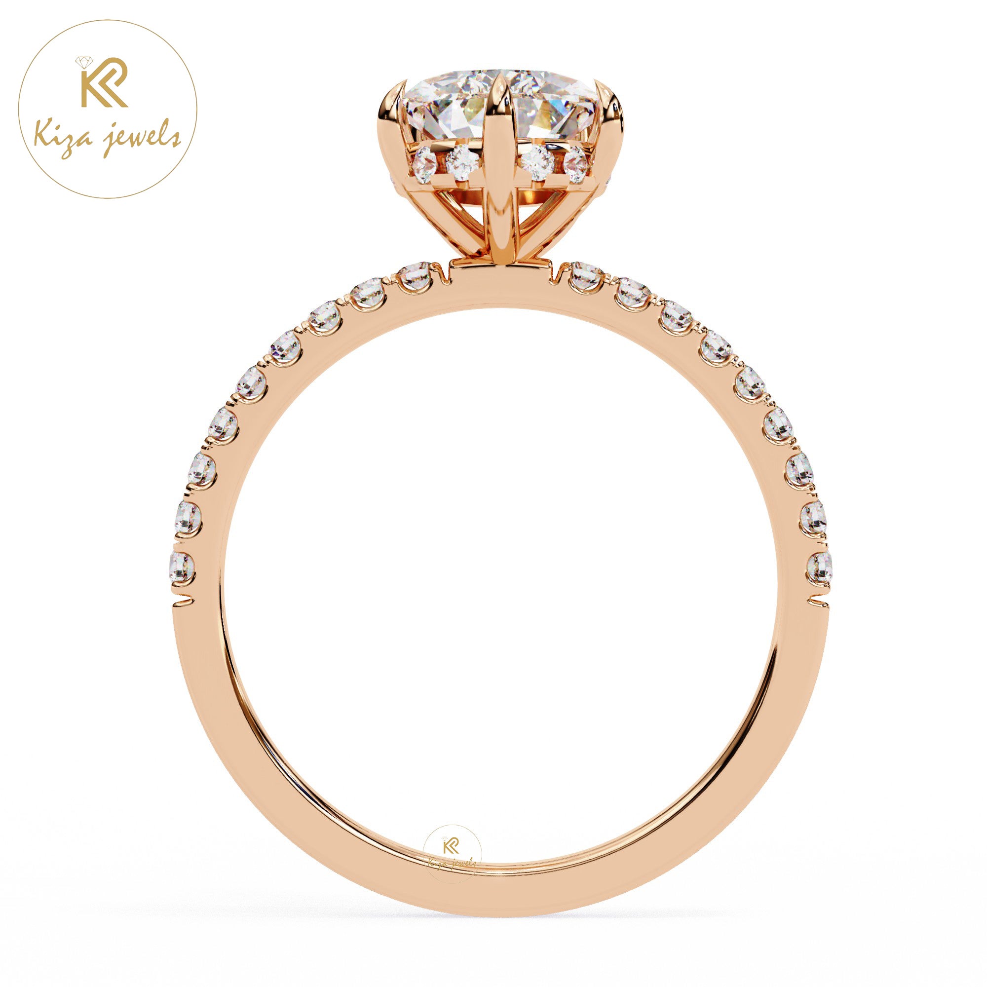 2.08 TDW Round & Pear Cut Women's Diamond Halo Ring