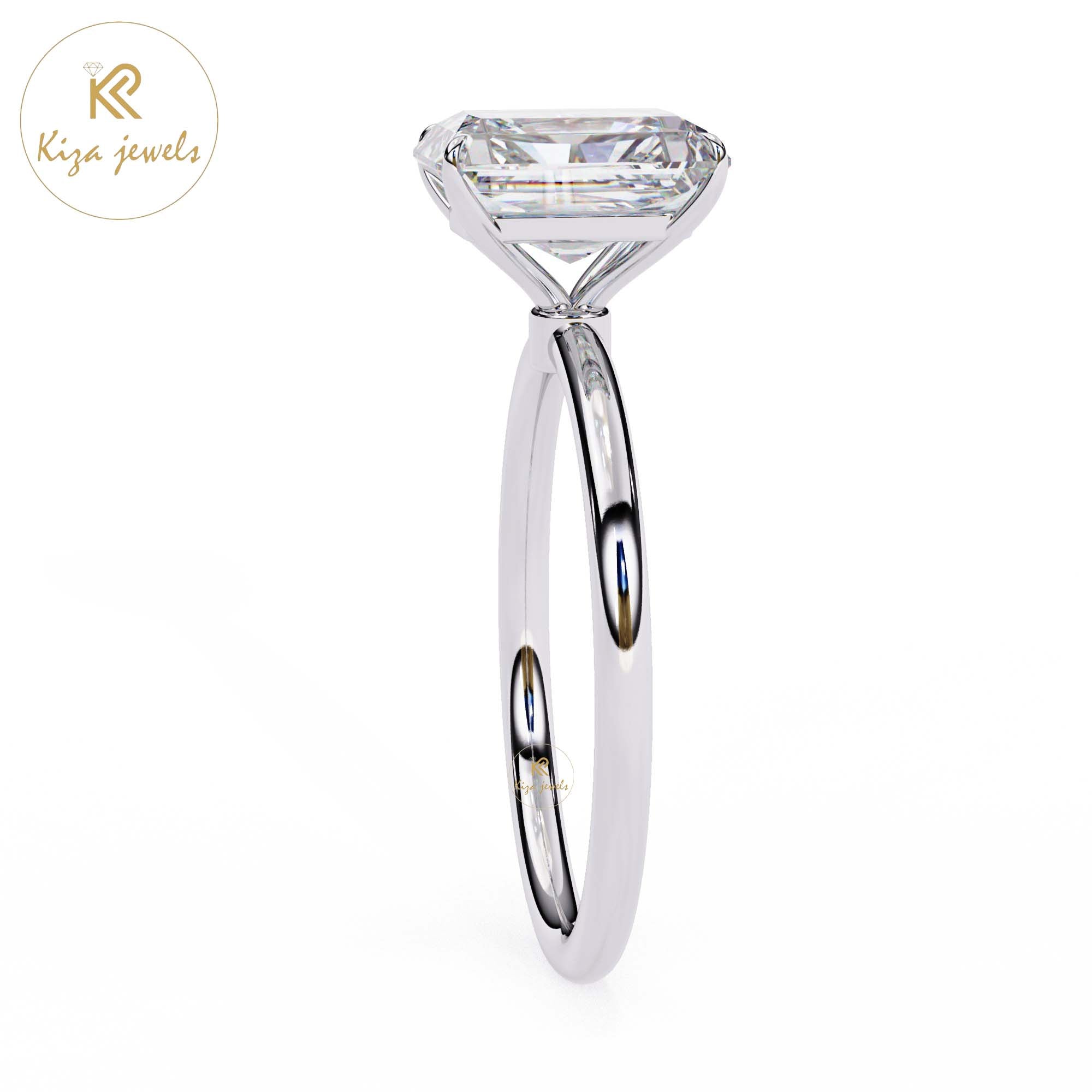 3.03 TDW Radiant Cut Women's Diamond Solitaire Ring