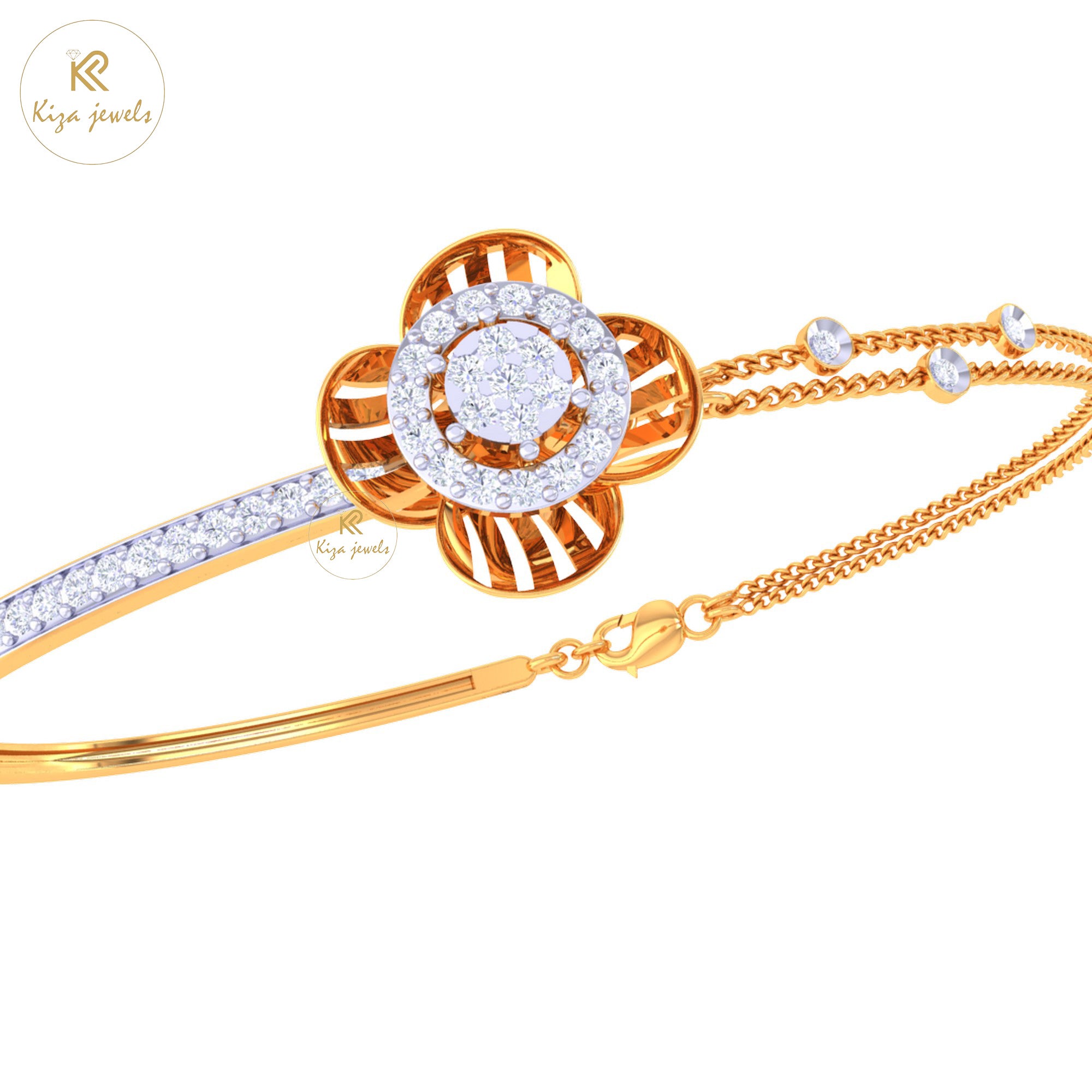 0.66 TDW Round Cut Diamond women's Bangle Bracelet