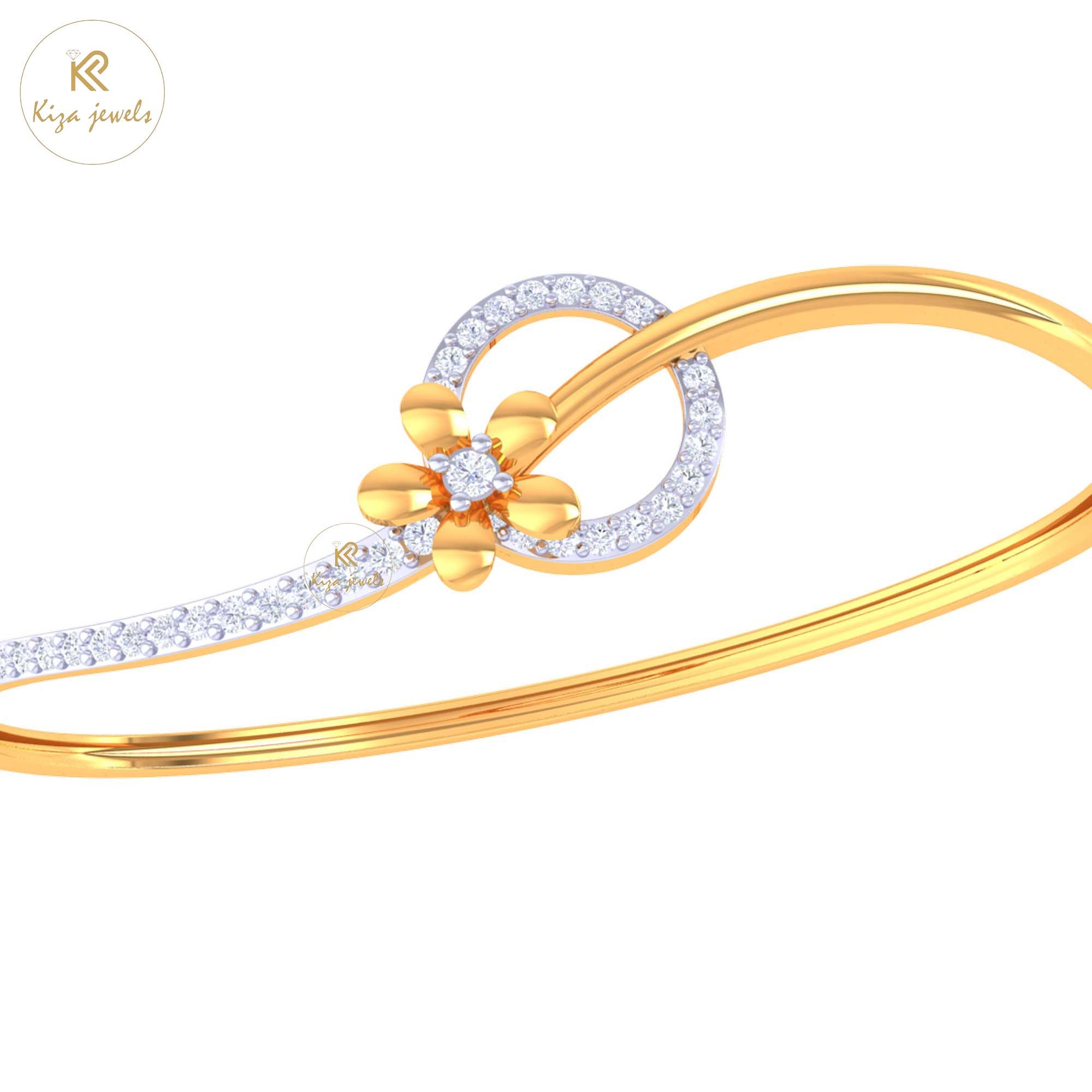 0.62 TDW Round Cut Diamond women's Bangle Bracelet