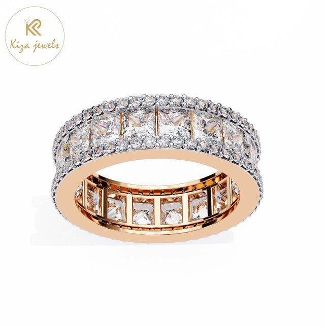 3.54 TDW Round & Princess Cut Women's Diamond Band