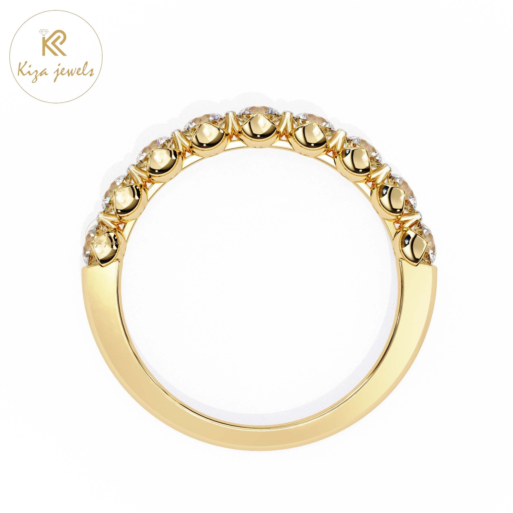 0.97 TDW Women's Round Cut Minimalist Diamond Ring