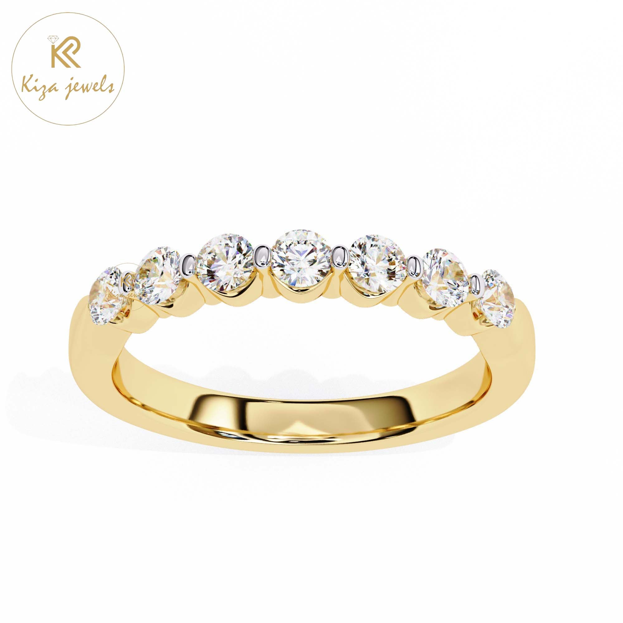 0.52 TDW Women's Round Cut Diamond Minimalist Ring