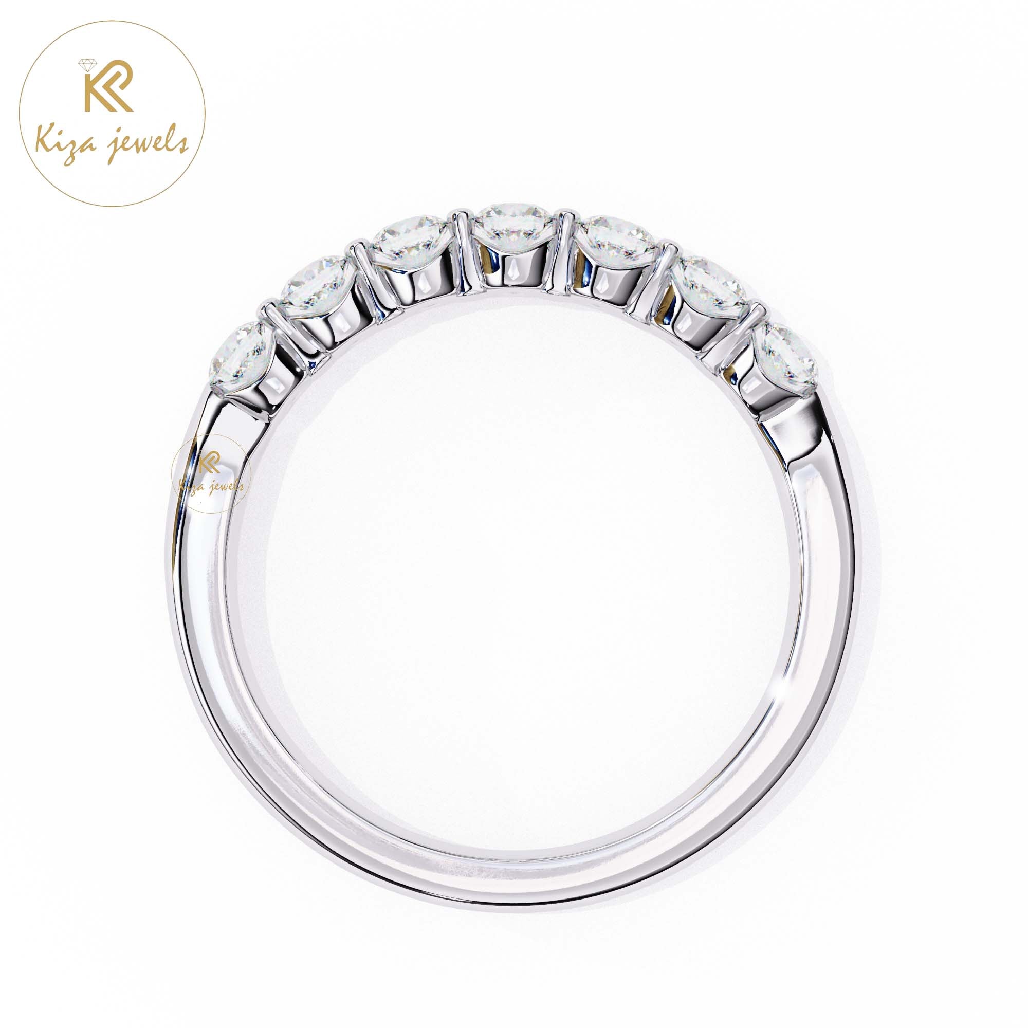 0.52 TDW Women's Round Cut Diamond Minimalist Ring