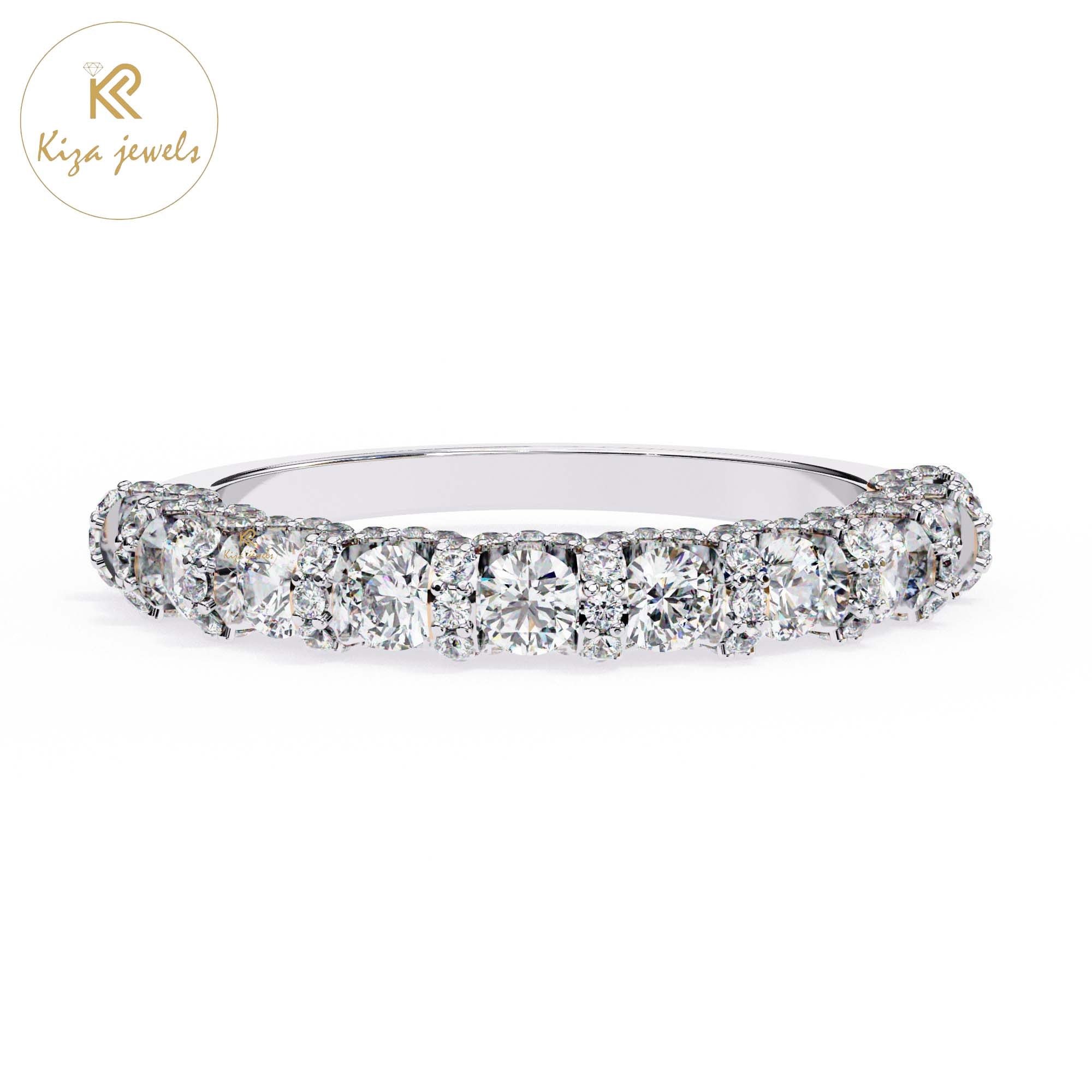 0.93 TDW Women's Round Cut Minimalist Diamond Ring