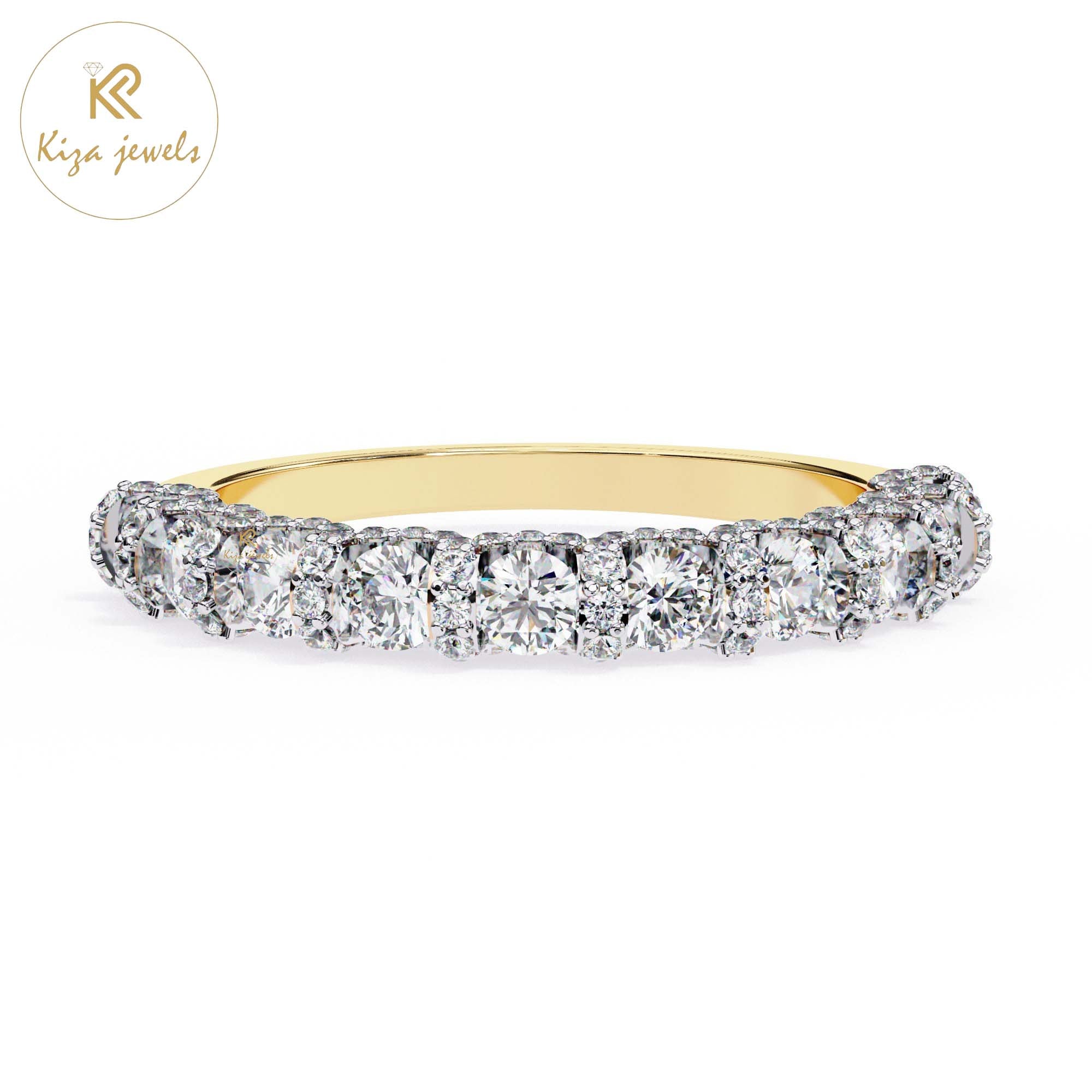 0.93 TDW Women's Round Cut Minimalist Diamond Ring