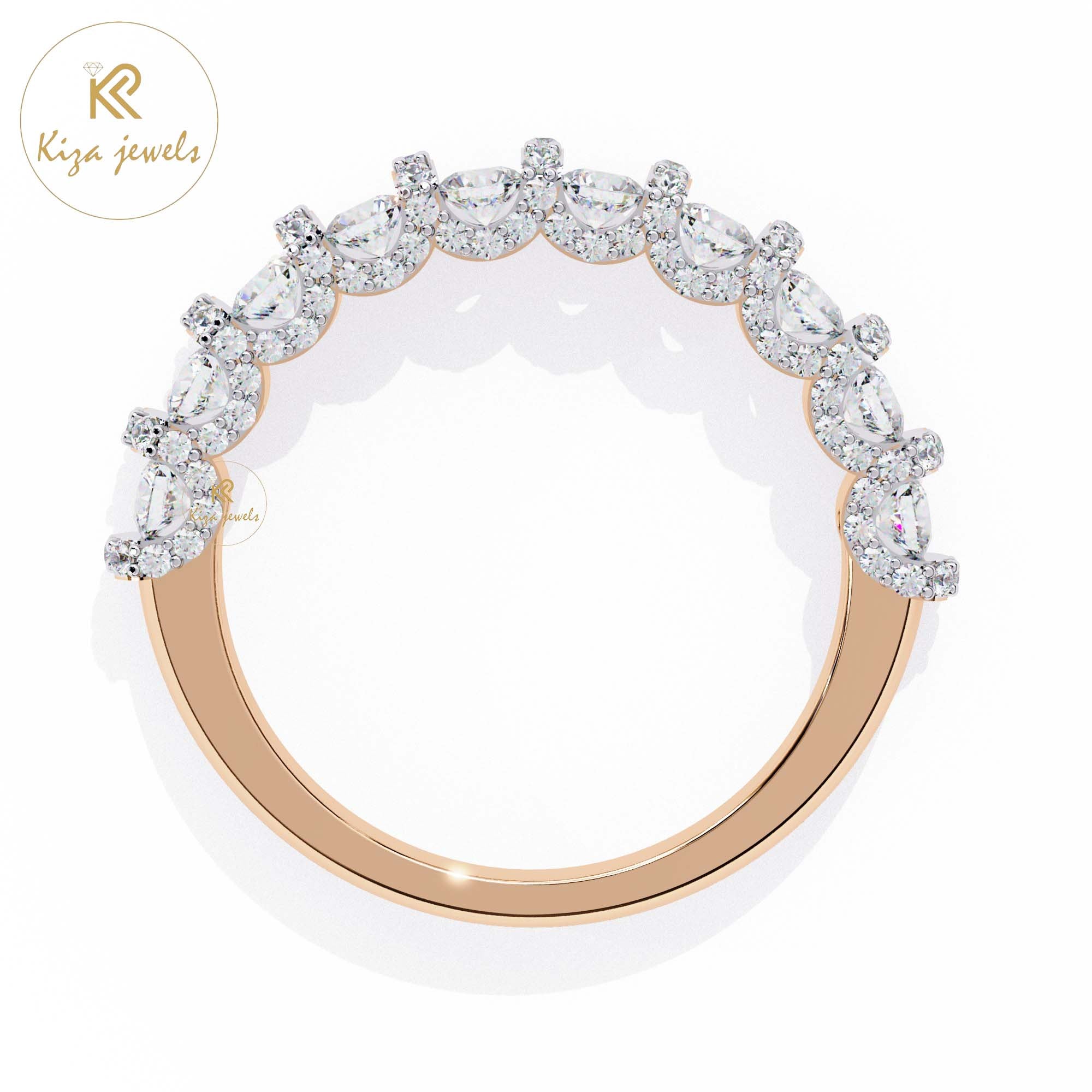 0.93 TDW Women's Round Cut Minimalist Diamond Ring