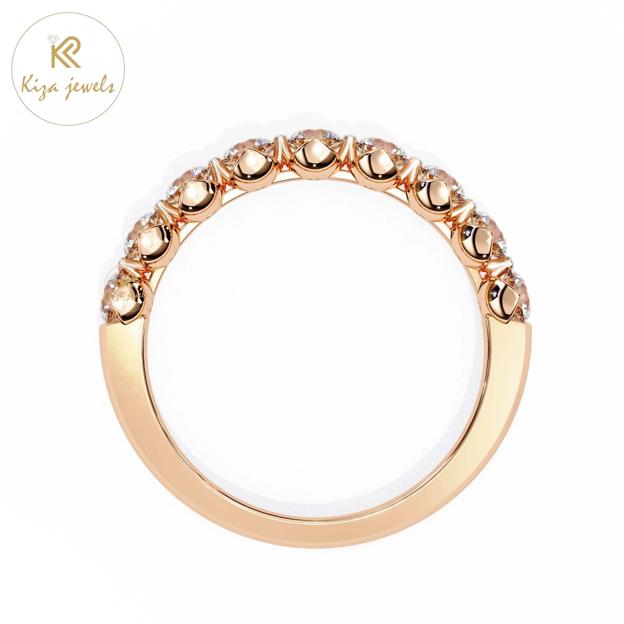 0.97 TDW Women's Round Cut Minimalist Diamond Ring