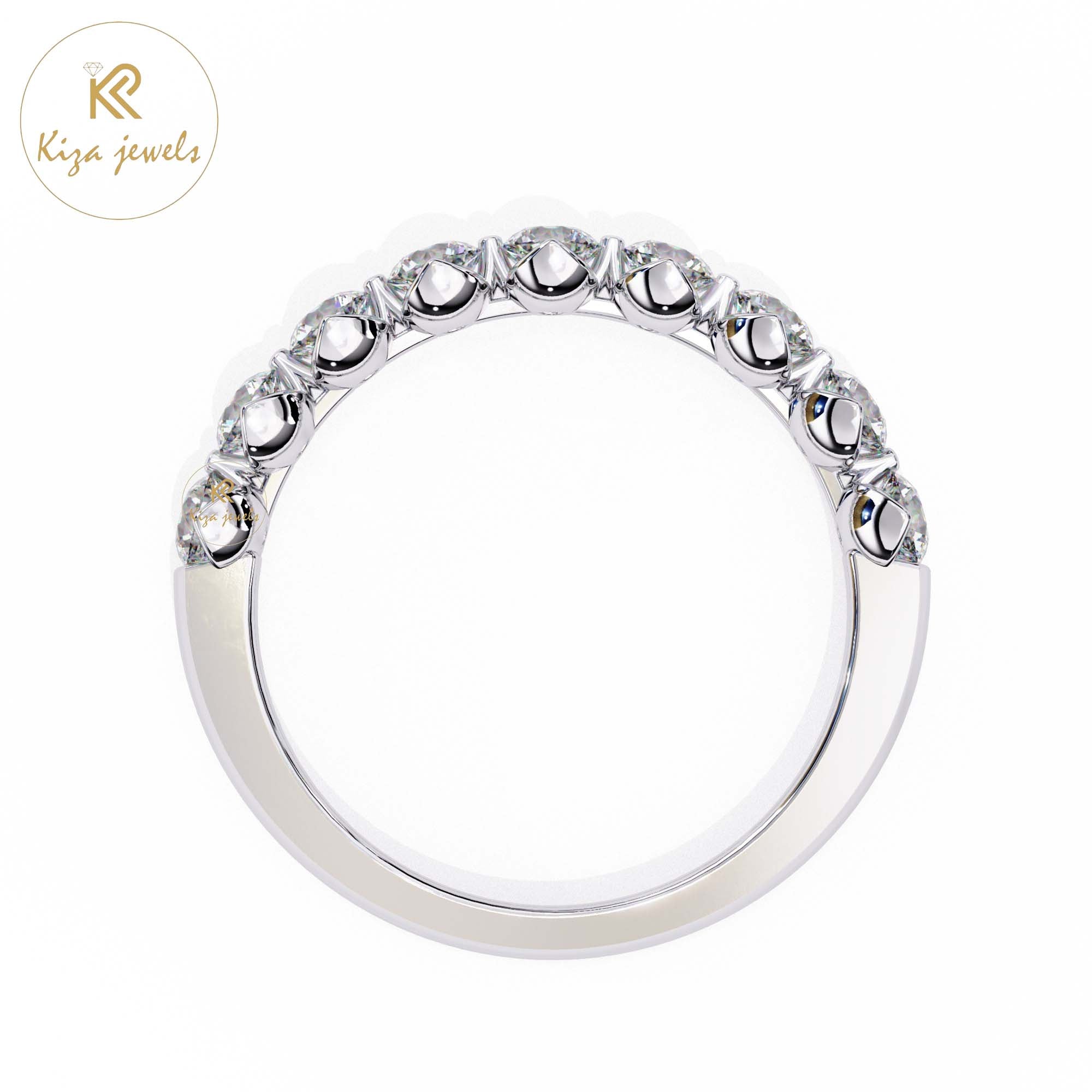 0.97 TDW Women's Round Cut Minimalist Diamond Ring