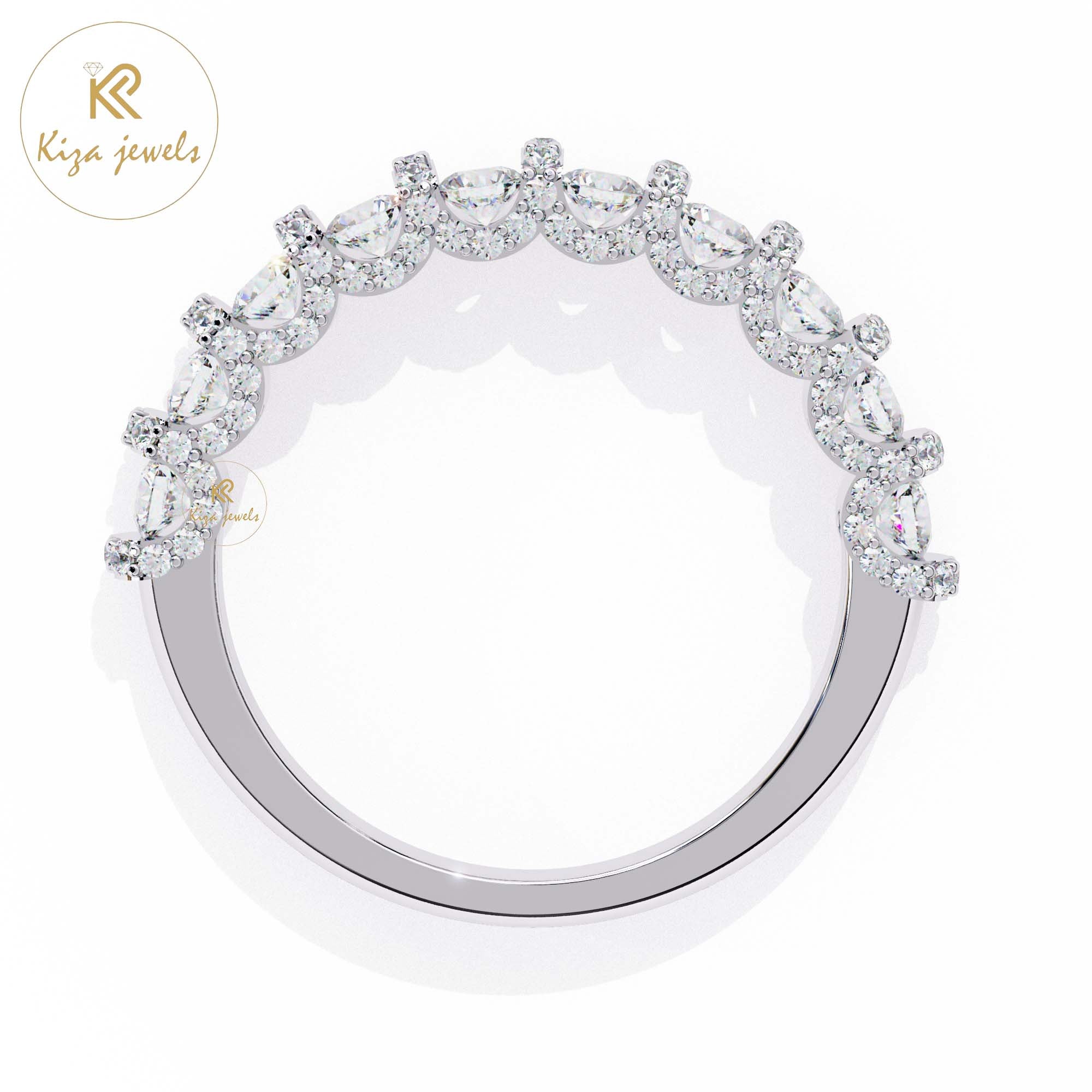 0.93 TDW Women's Round Cut Minimalist Diamond Ring