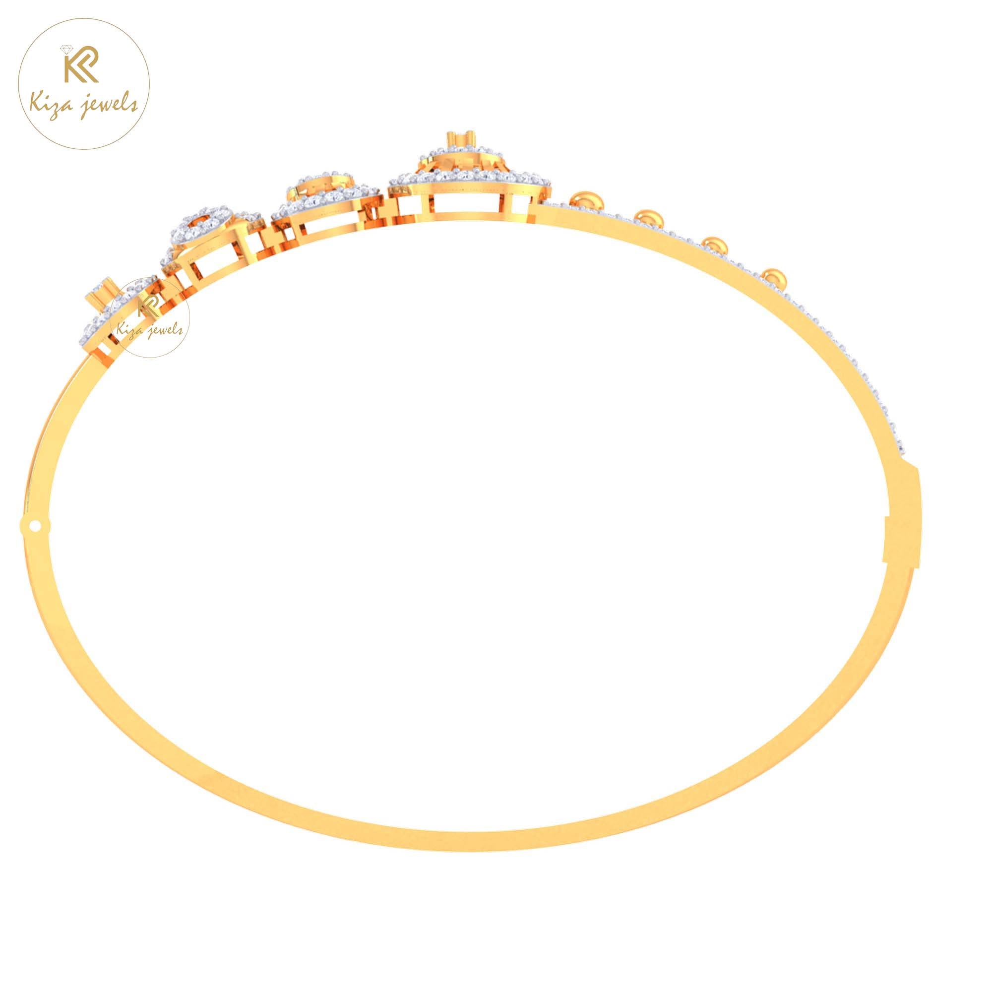 1.18 TDW Round Cut Diamond women's Bangle Bracelet