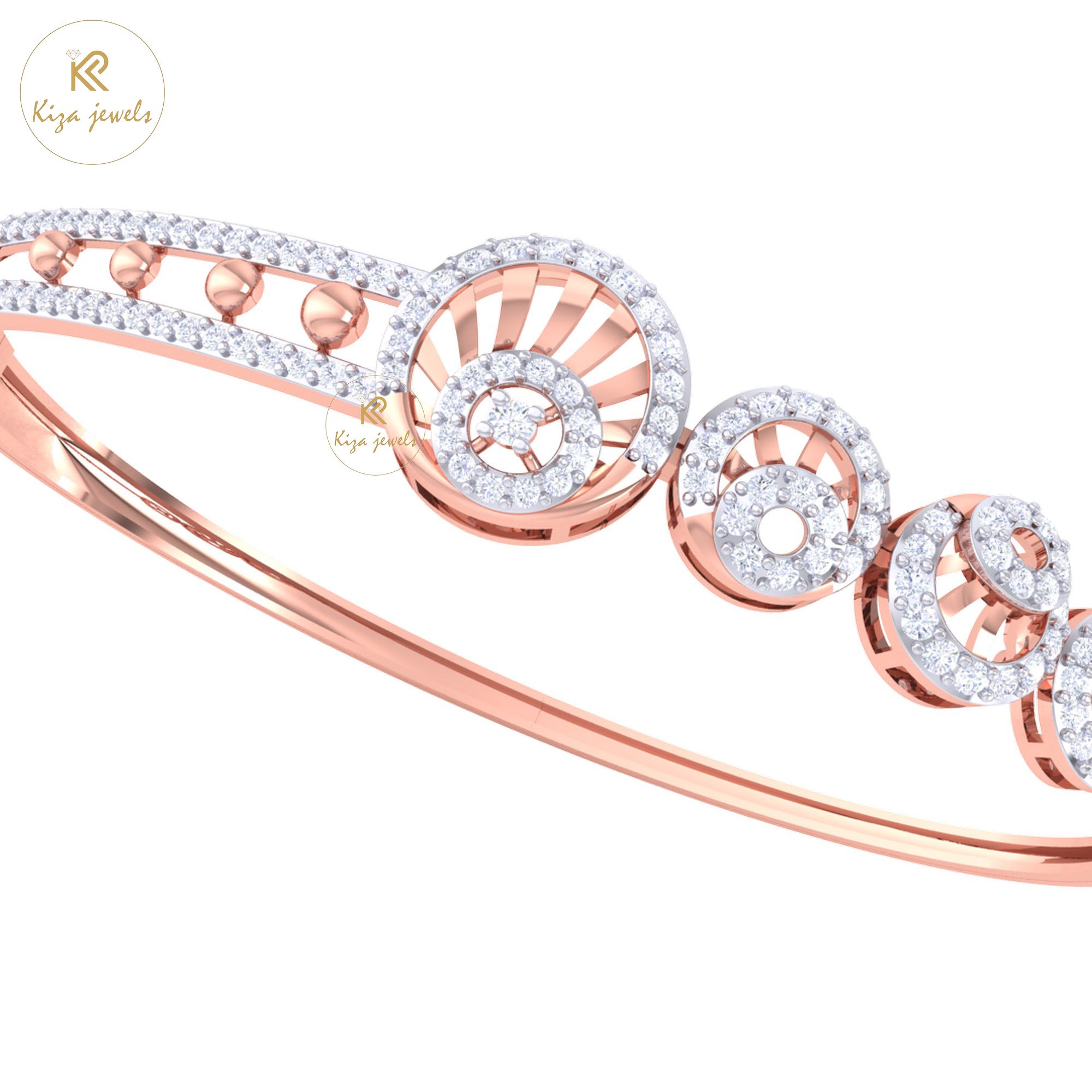 1.18 TDW Round Cut Diamond women's Bangle Bracelet