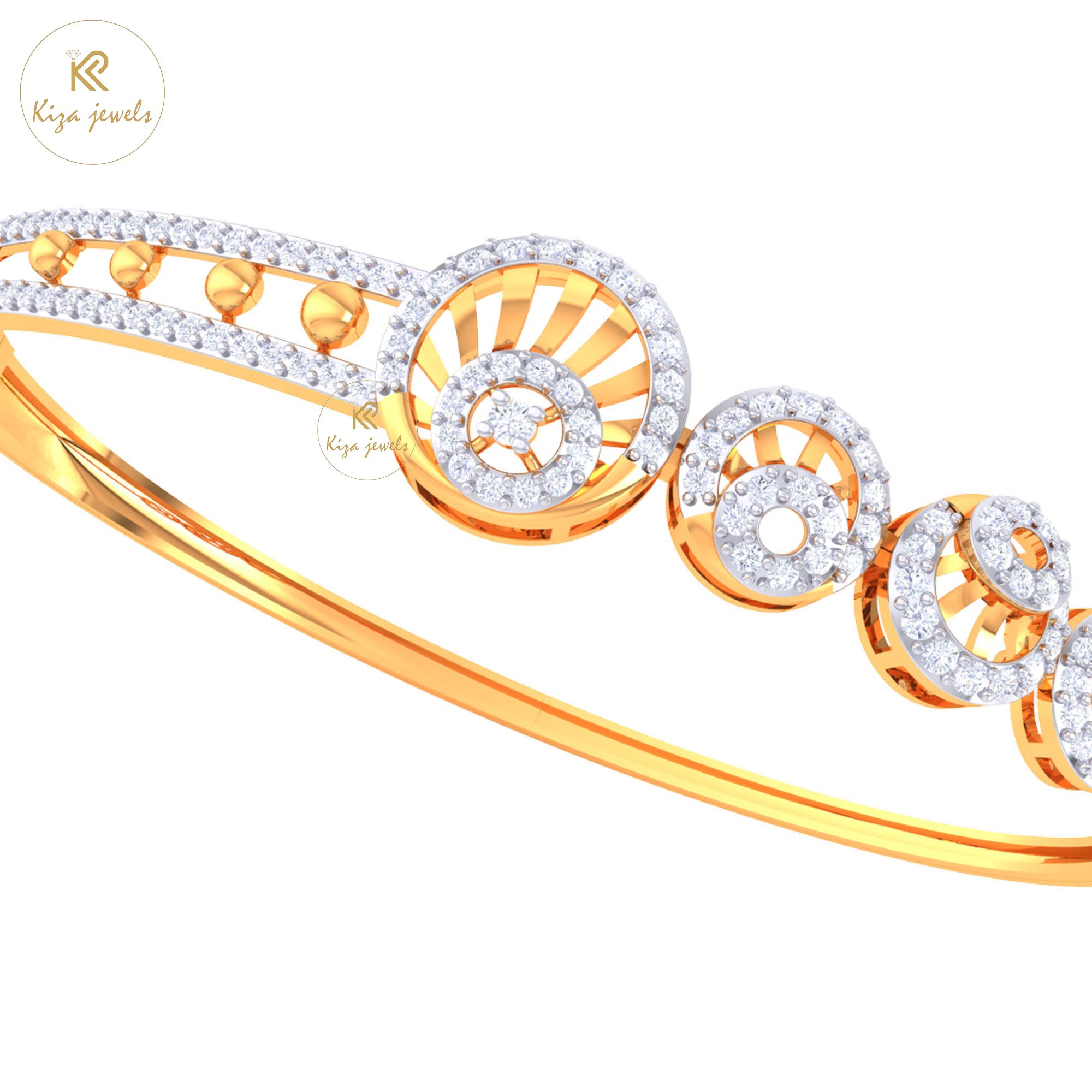 1.18 TDW Round Cut Diamond women's Bangle Bracelet