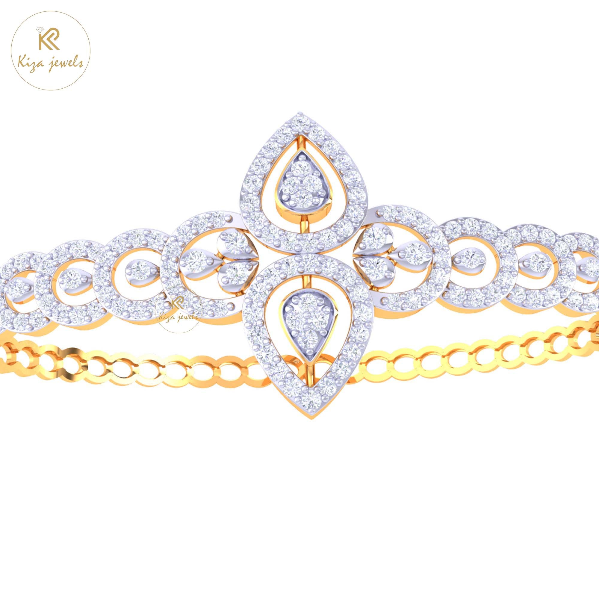 2.15 TDW Round Cut Diamond women's Bangle Bracelet