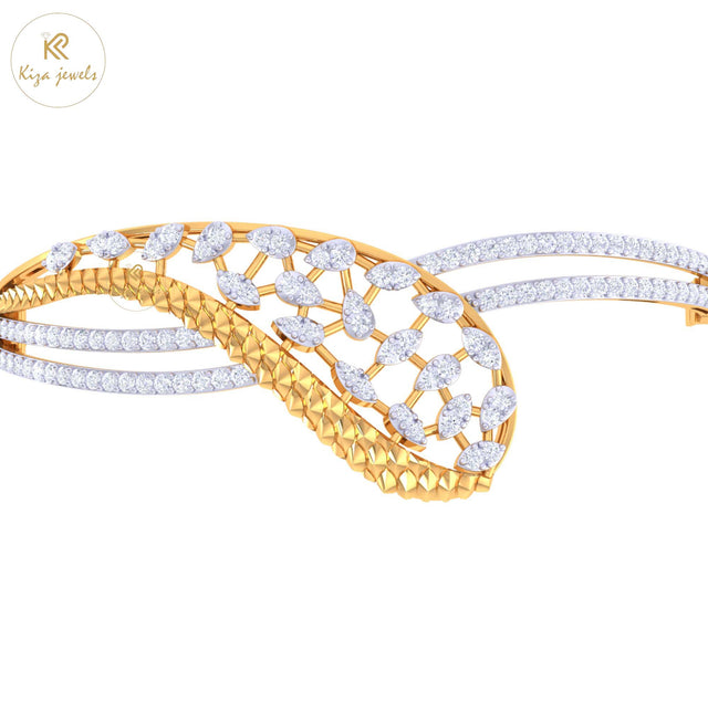 1.23 TDW Round Cut Diamond women's Bangle Bracelet