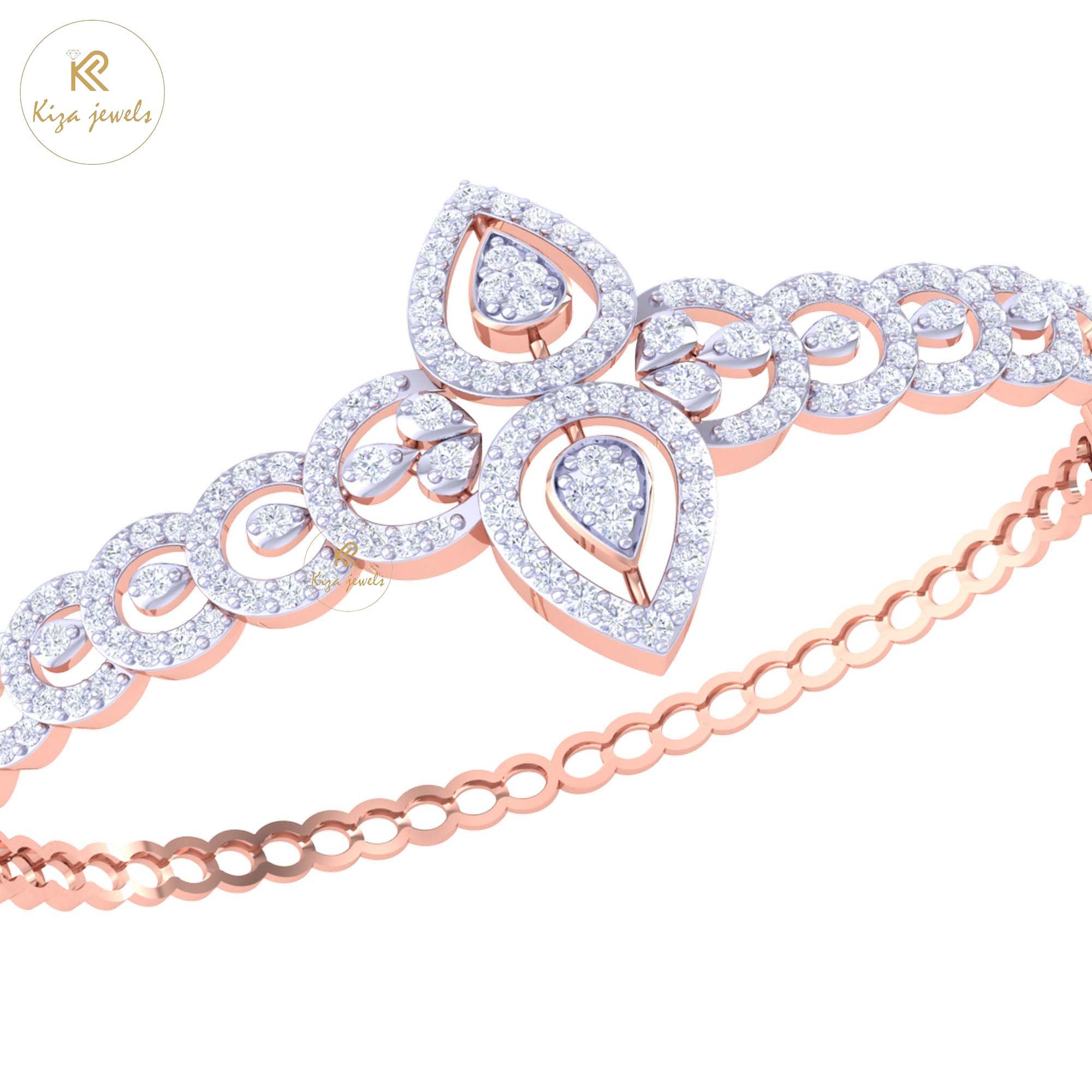 2.15 TDW Round Cut Diamond women's Bangle Bracelet