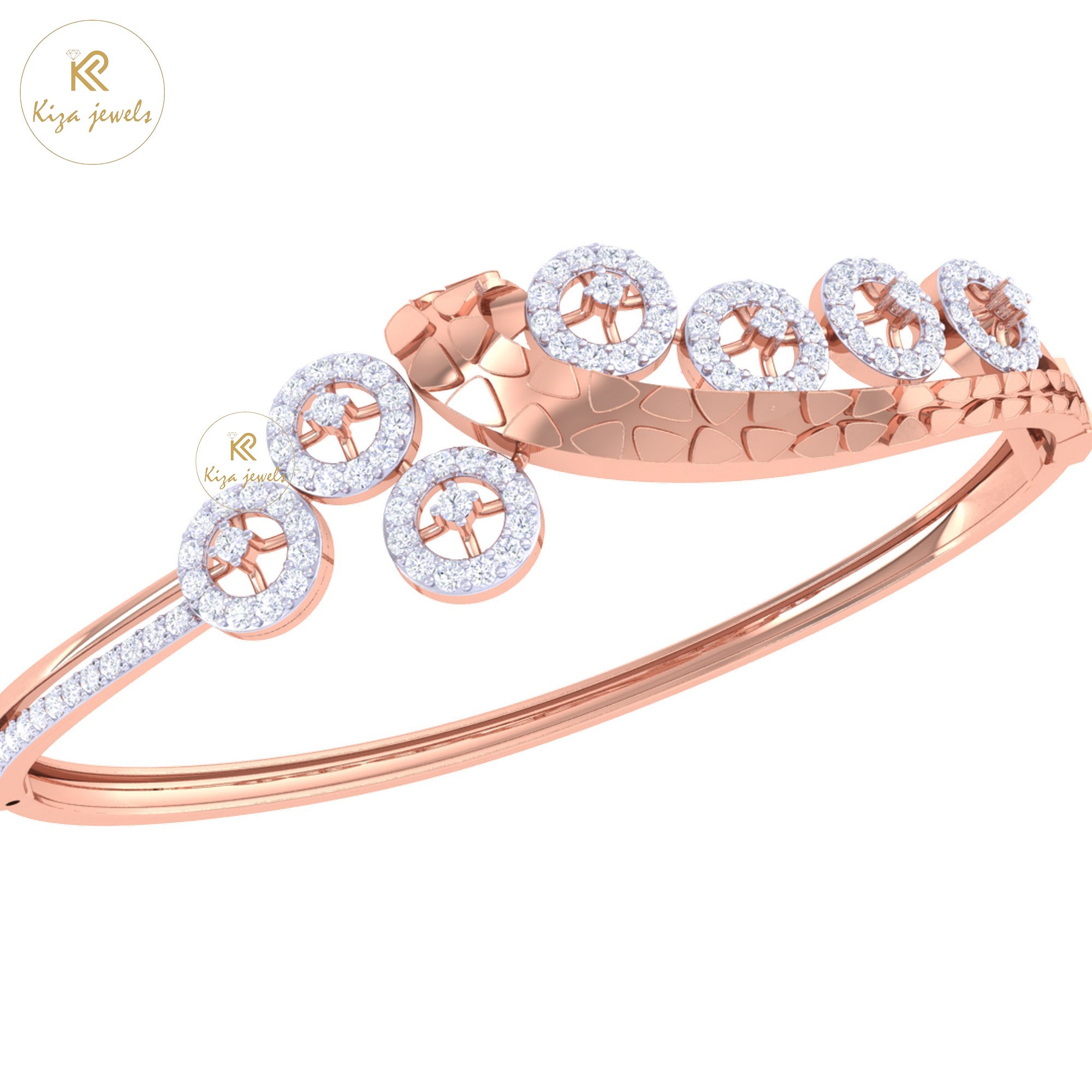 1.46 TDW Round Cut Diamond women's Bangle Bracelet