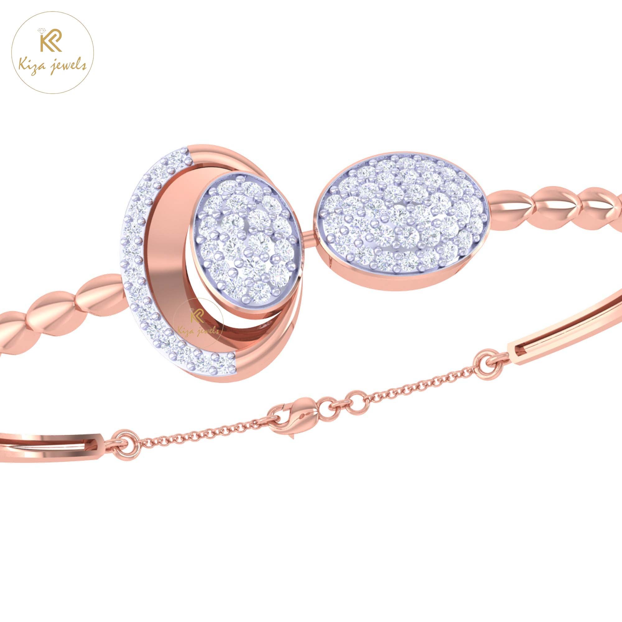 0.88 TDW Round Cut Diamond women's Bangle Bracelet