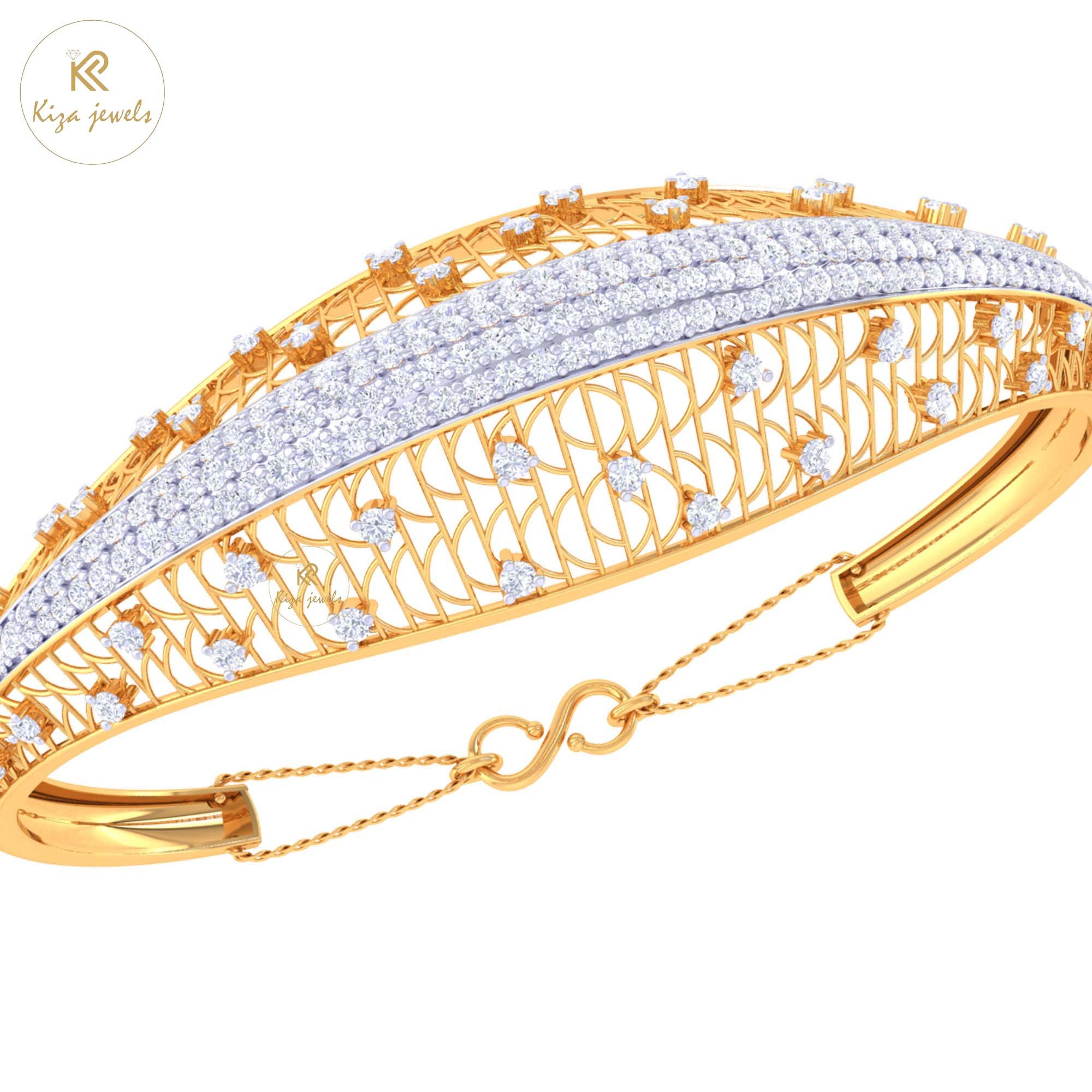1.57 TDW Round Cut Diamond women's Bangle Bracelet