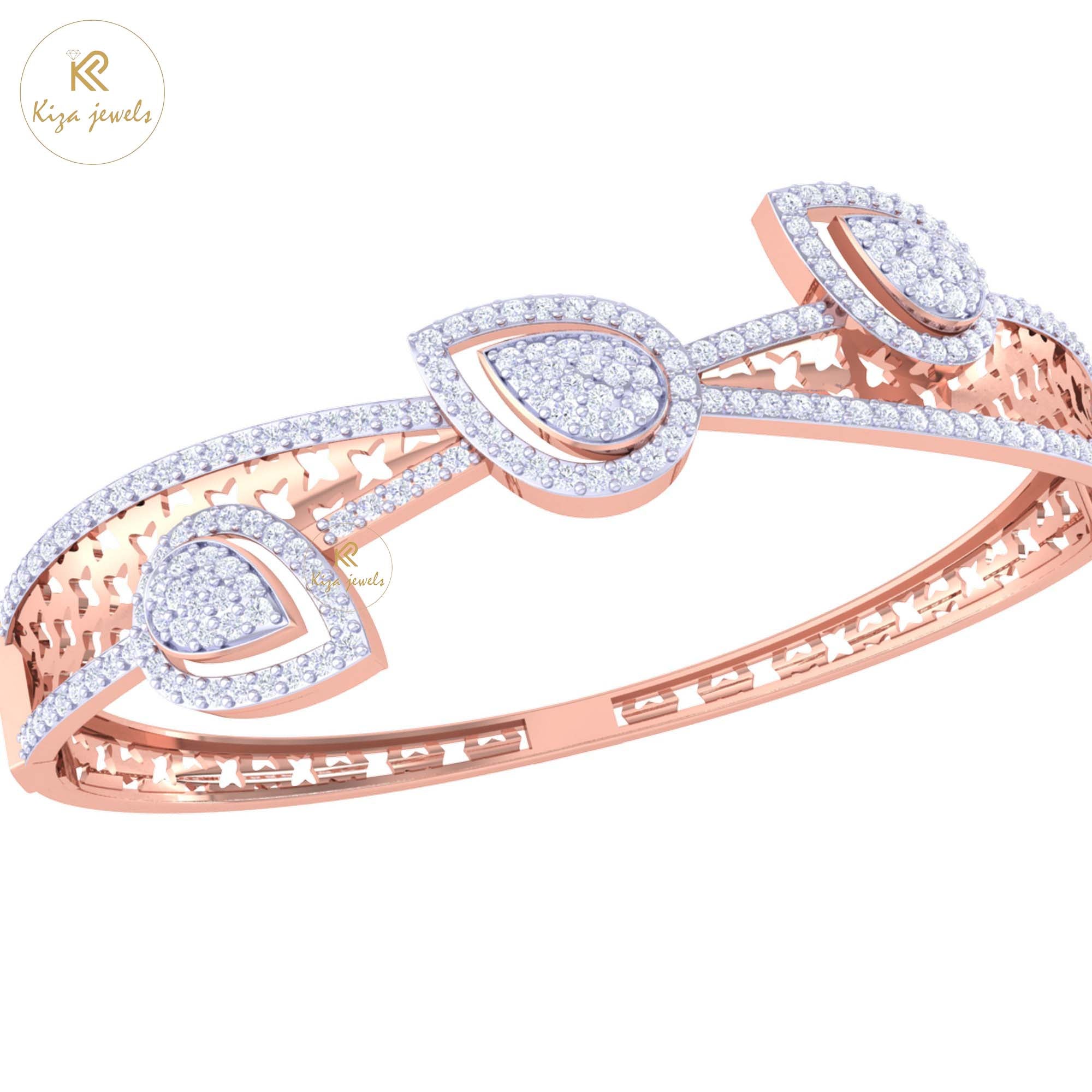 2.36 TDW Round Cut Diamond women's Bangle Bracelet