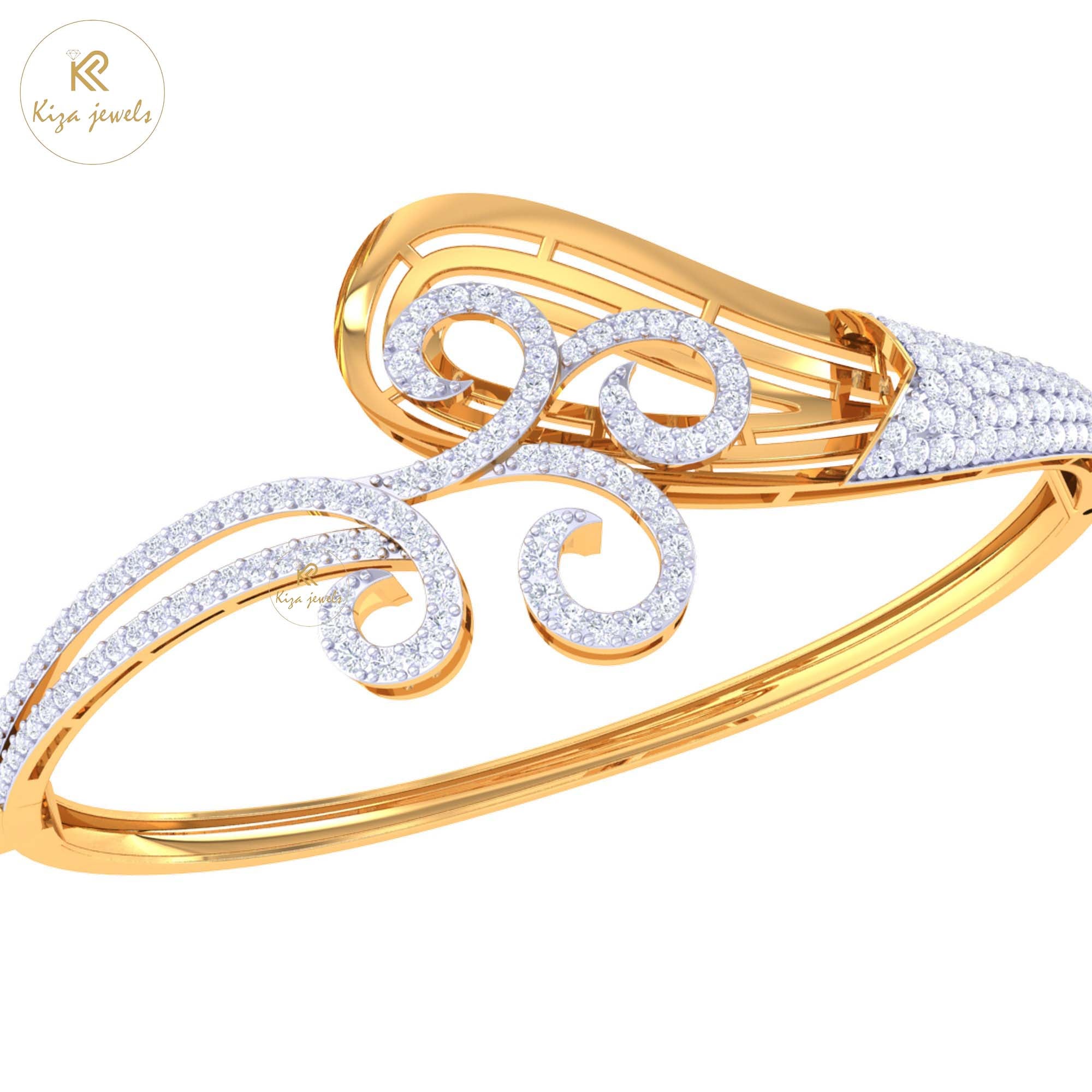 1.53 TDW Round Cut Diamond women's Bangle Bracelet