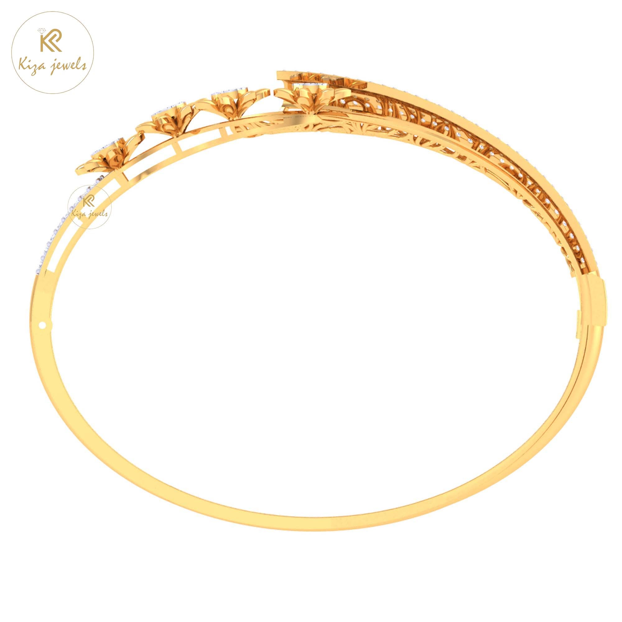 1.20 TDW Round Cut Diamond women's Bangle Bracelet