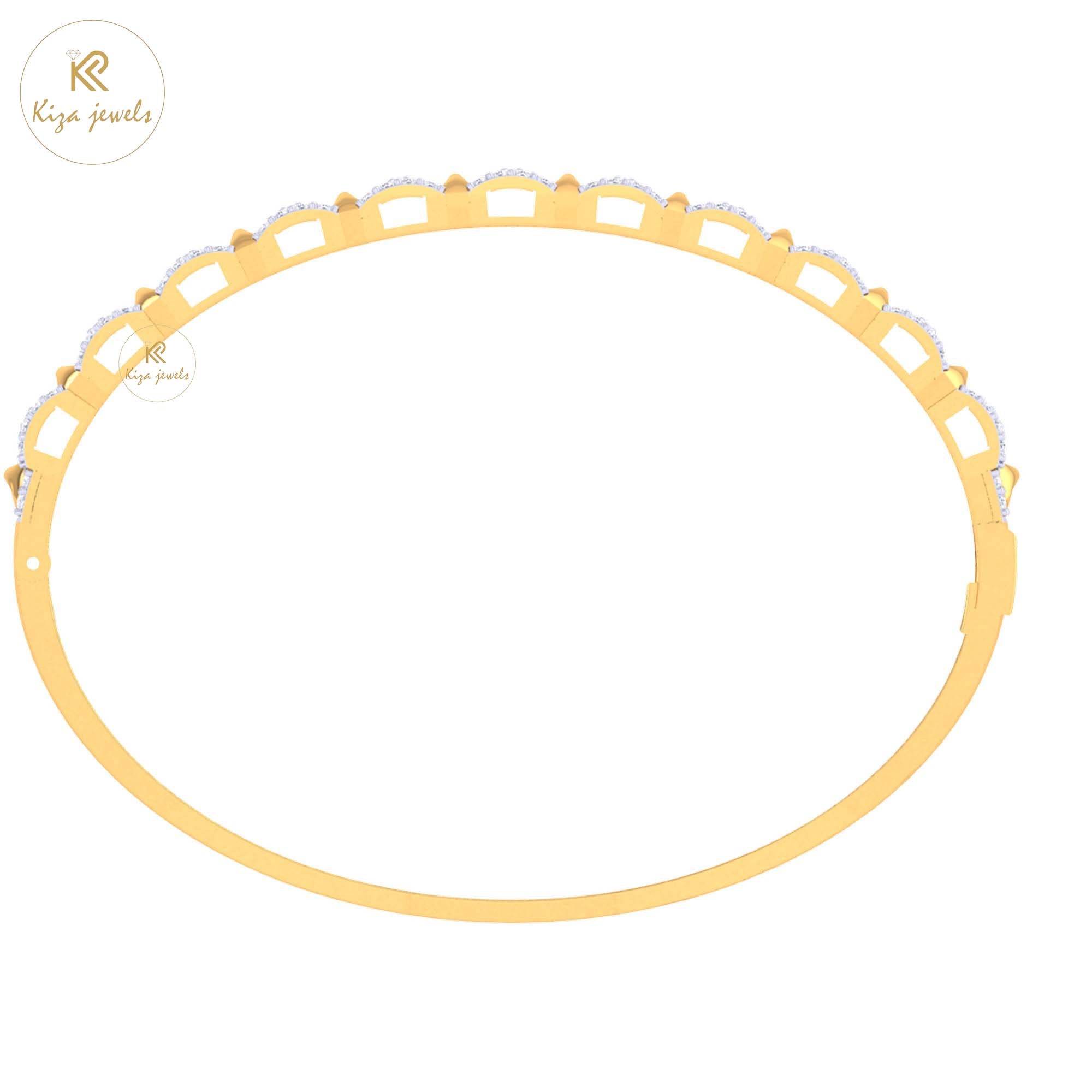 1.21 TDW Round Cut Diamond women's Bangle Bracelet