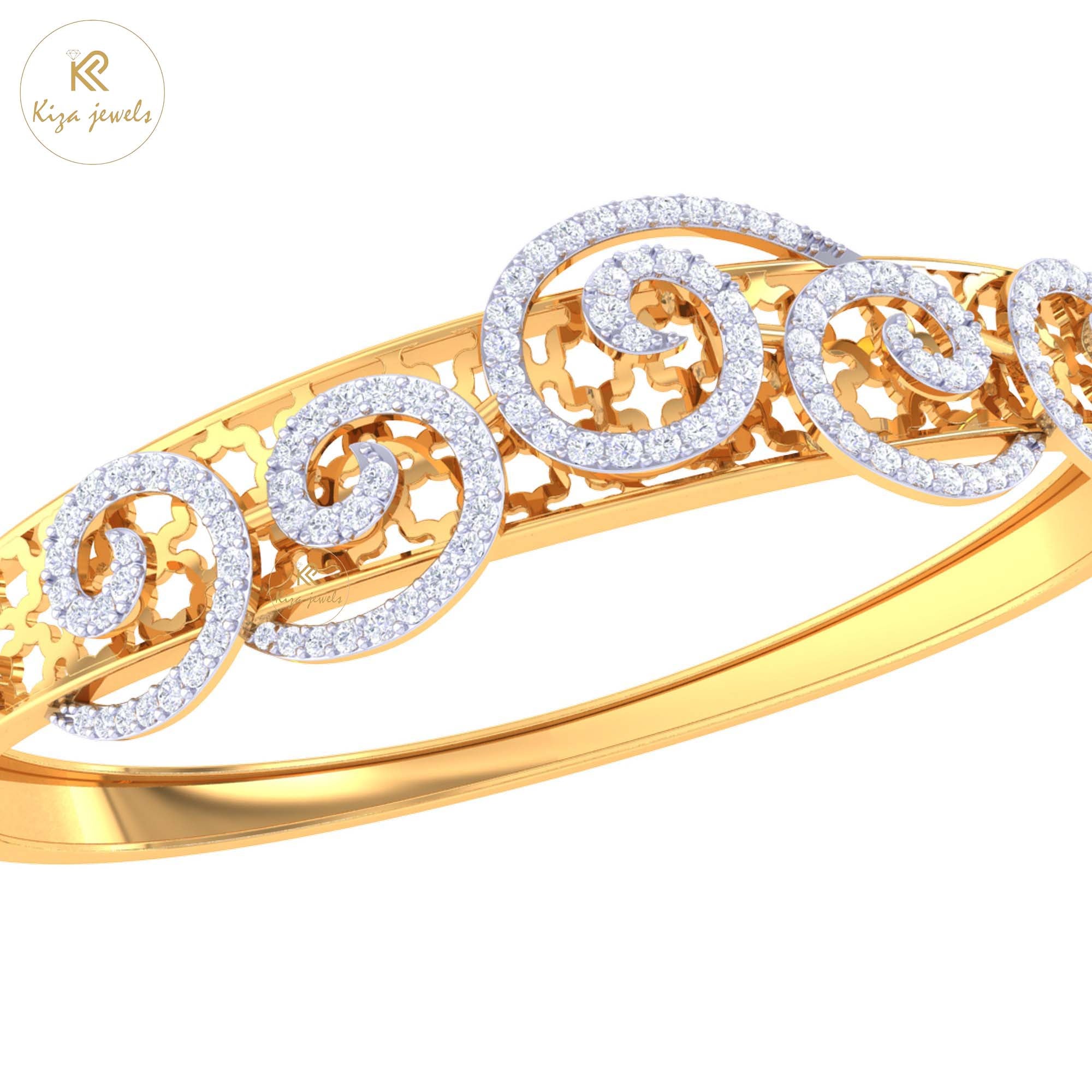 1.15 TDW Round Cut Diamond women's Bangle Bracelet