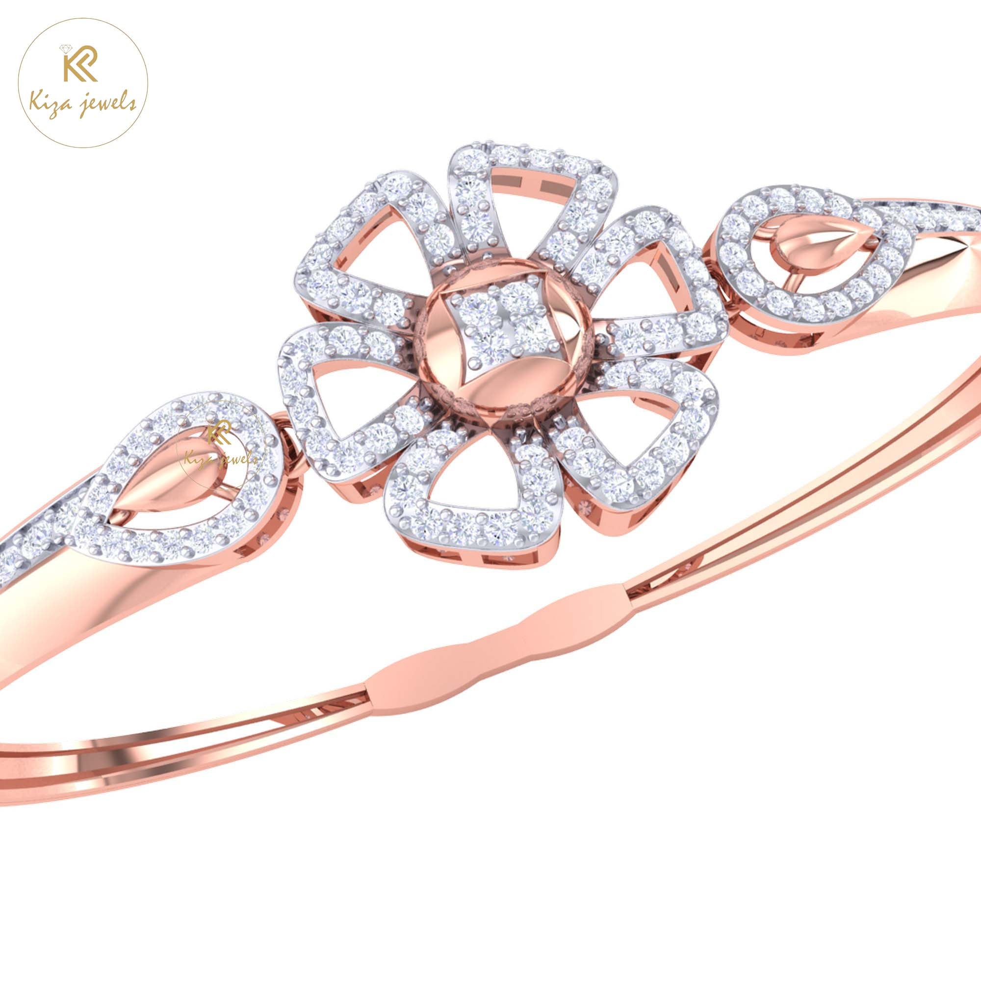 1.46 TDW Round Cut Diamond women's Bangle Bracelet