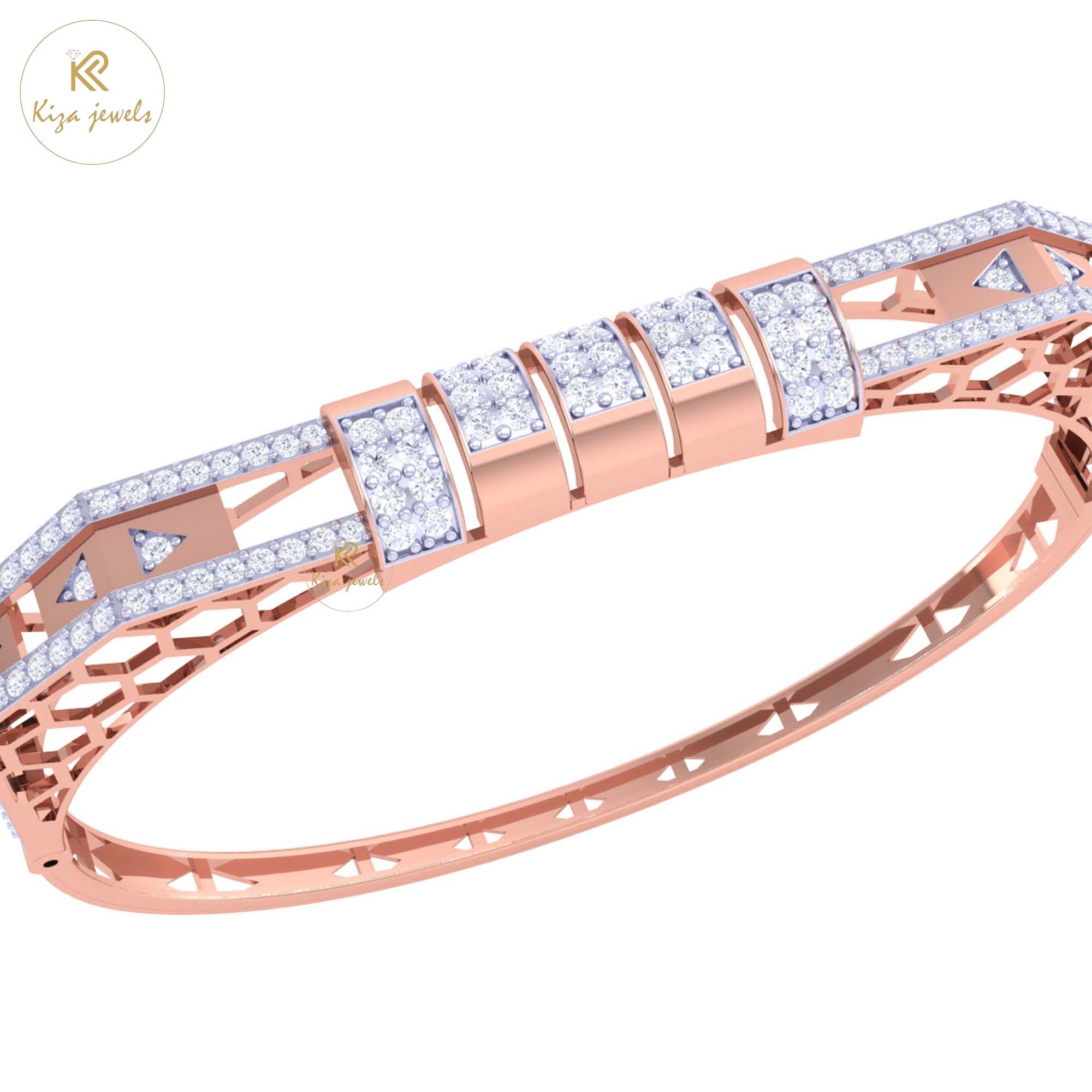 2.10 TDW Round Cut Diamond women's Bangle Bracelet