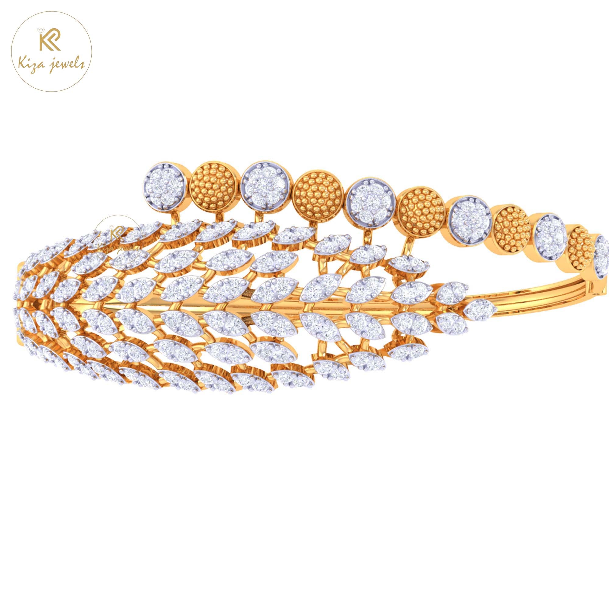 2.03 TDW Round Cut Diamond women's Bangle Bracelet