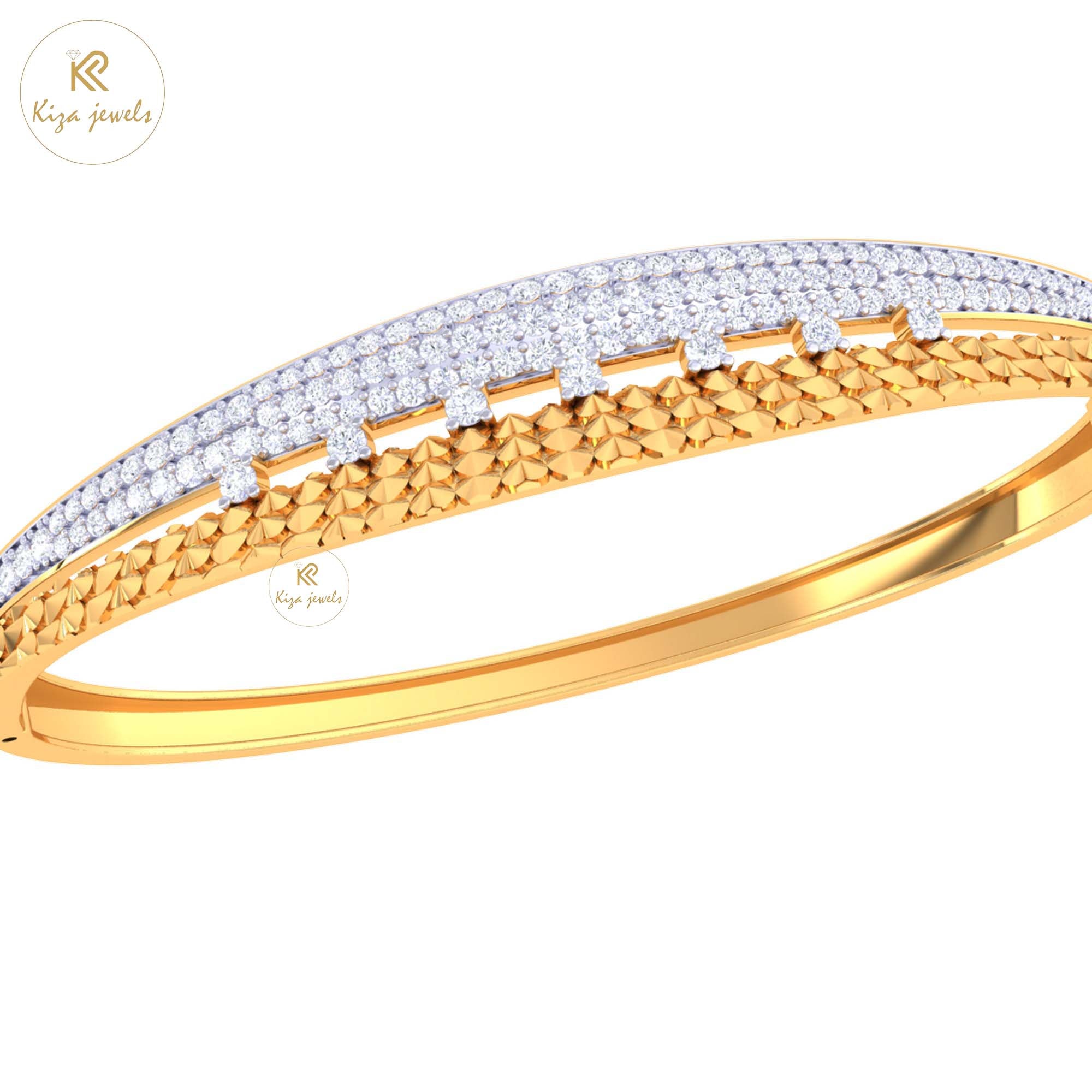 1.05 TDW Round Cut Diamond women's Bangle Bracelet