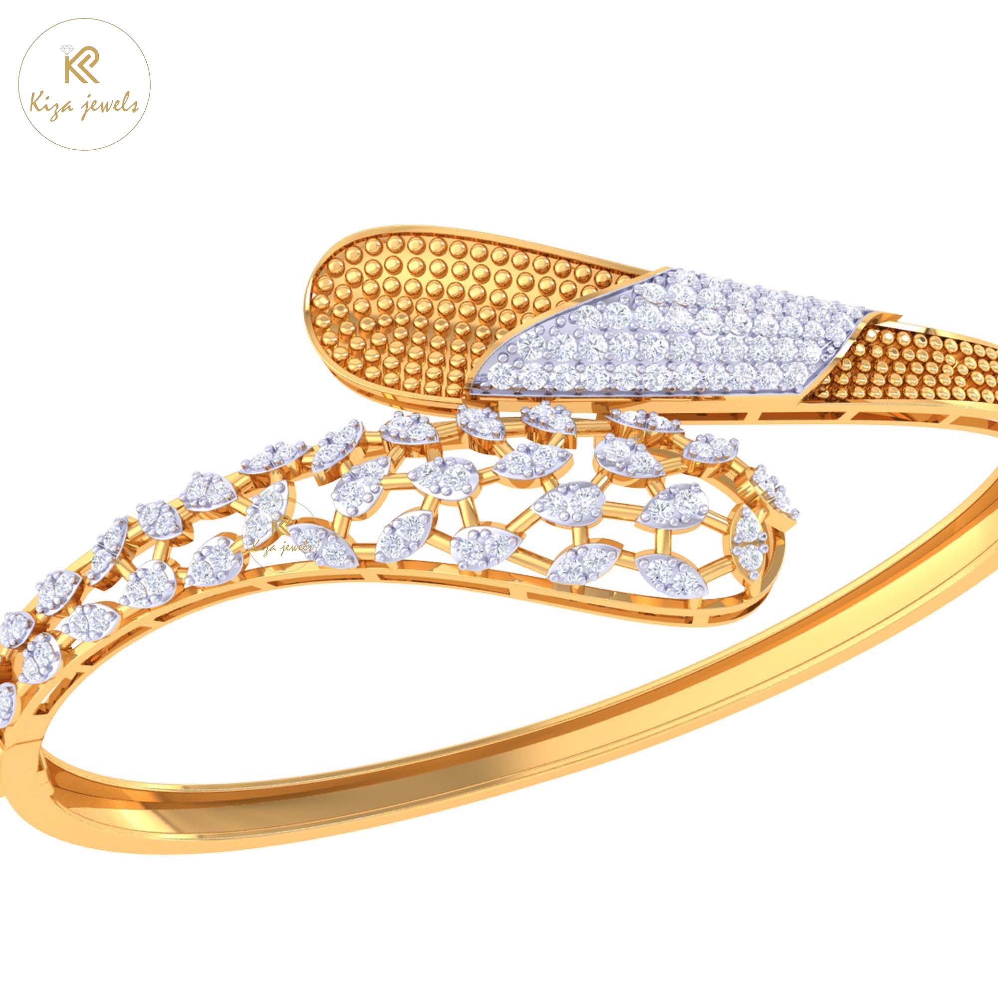 1.08 TDW Round Cut Diamond women's Bangle Bracelet