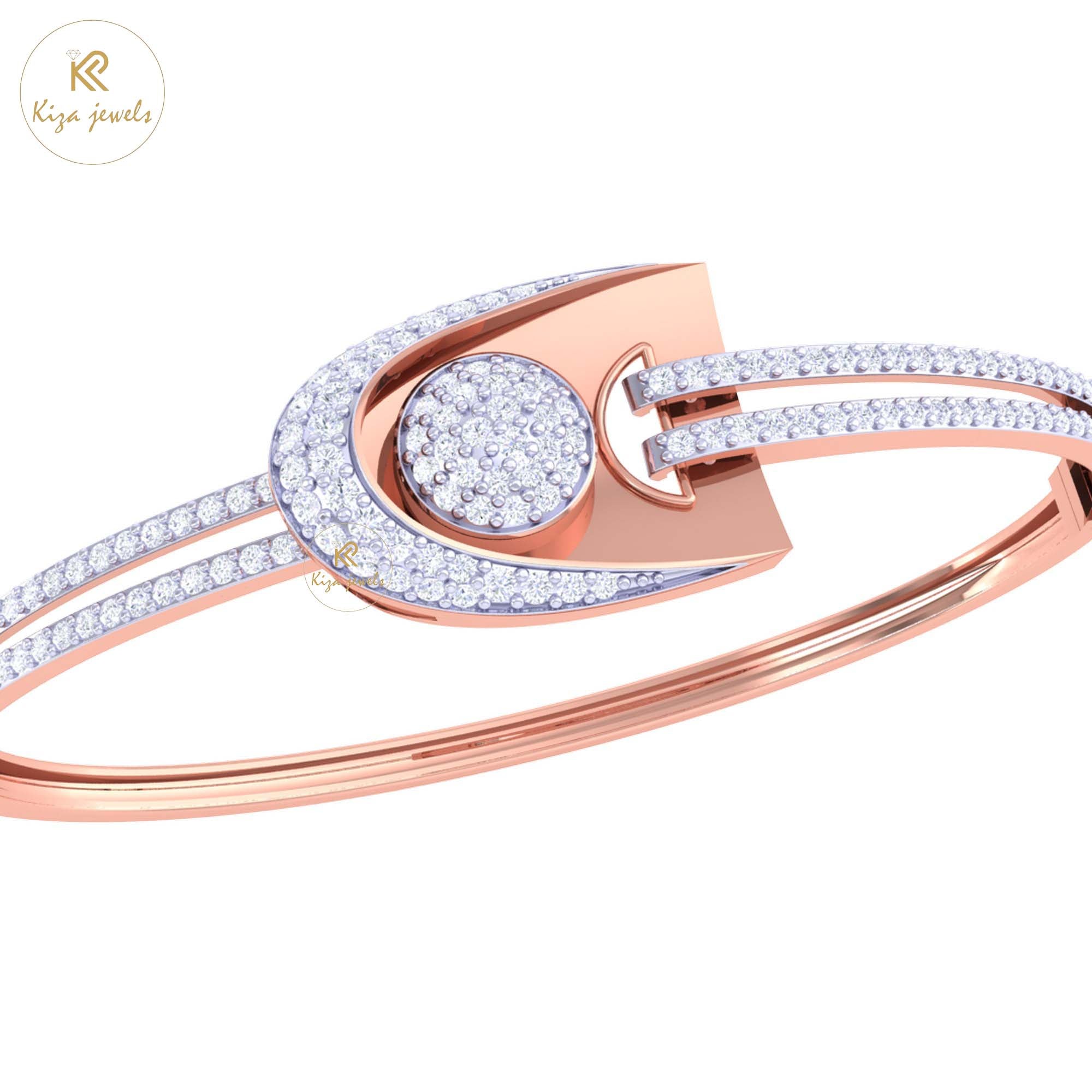 2.35 TDW Round Cut Diamond women's Bangle Bracelet