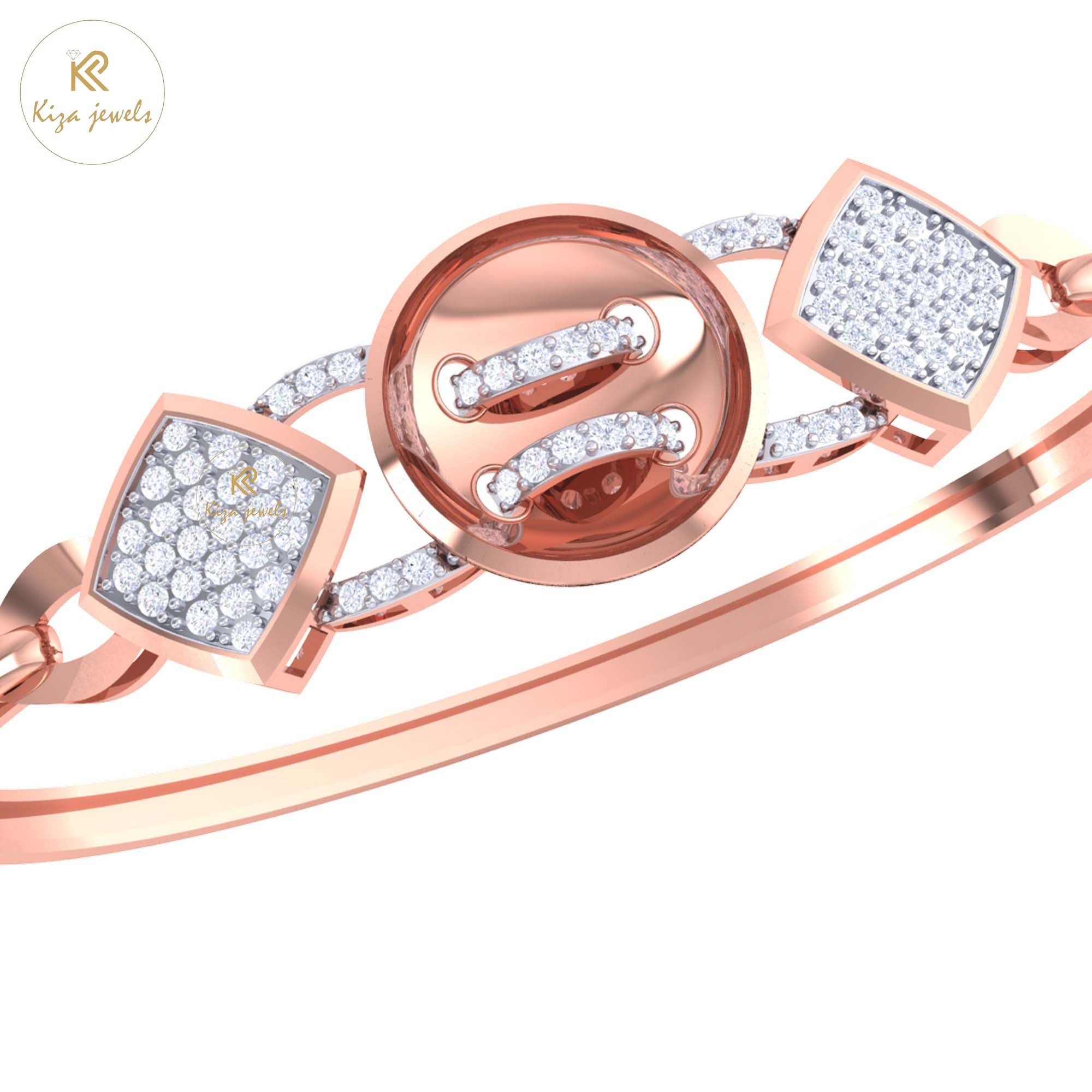 0.83 TDW Round Cut Diamond women's Bangle Bracelet