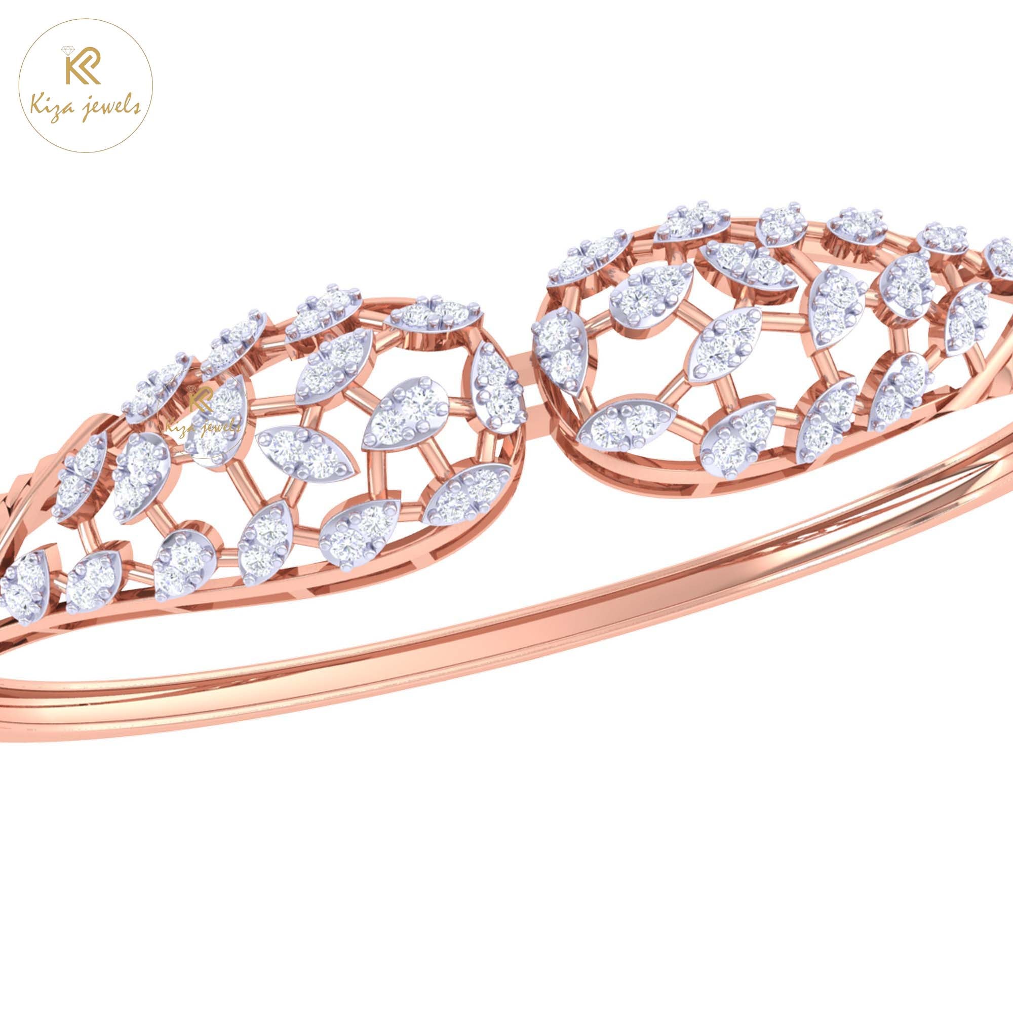 0.60 TDW Round Cut Diamond women's Bangle Bracelet