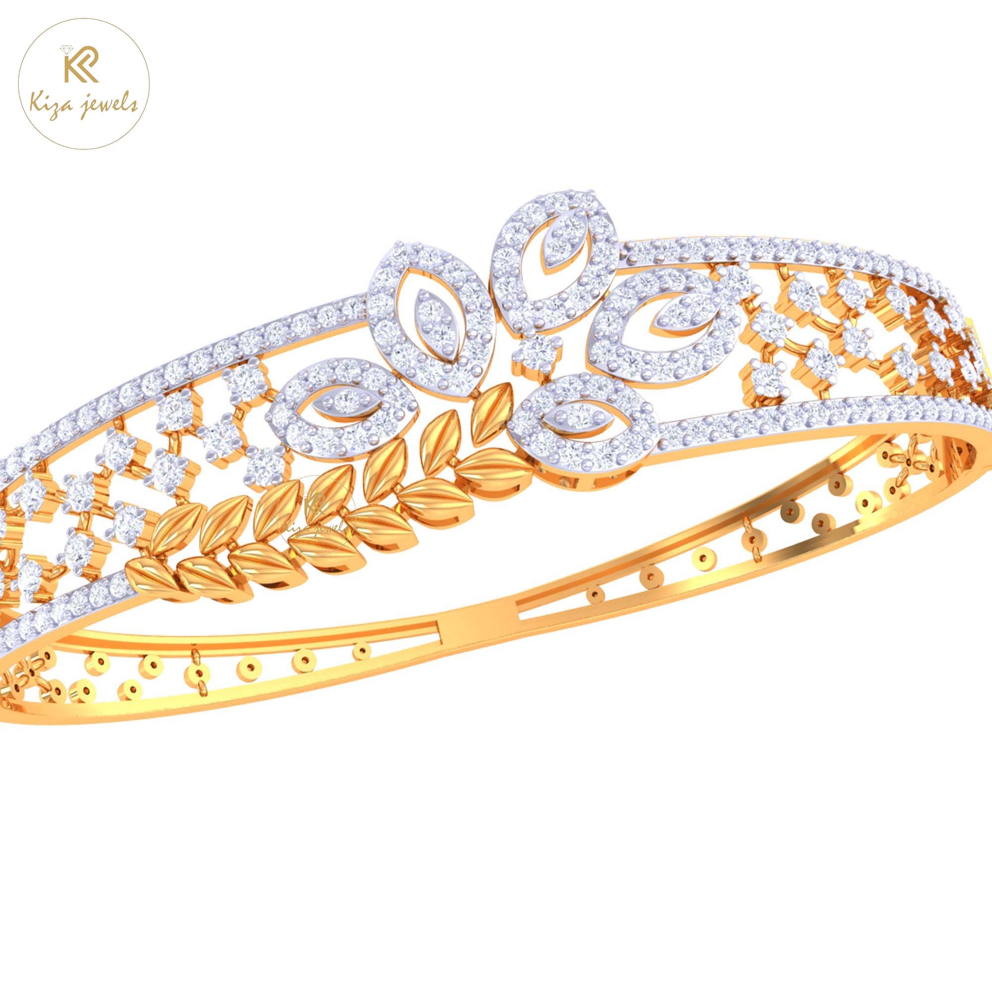 2.58 TDW Round Cut Diamond women's Bangle Bracelet