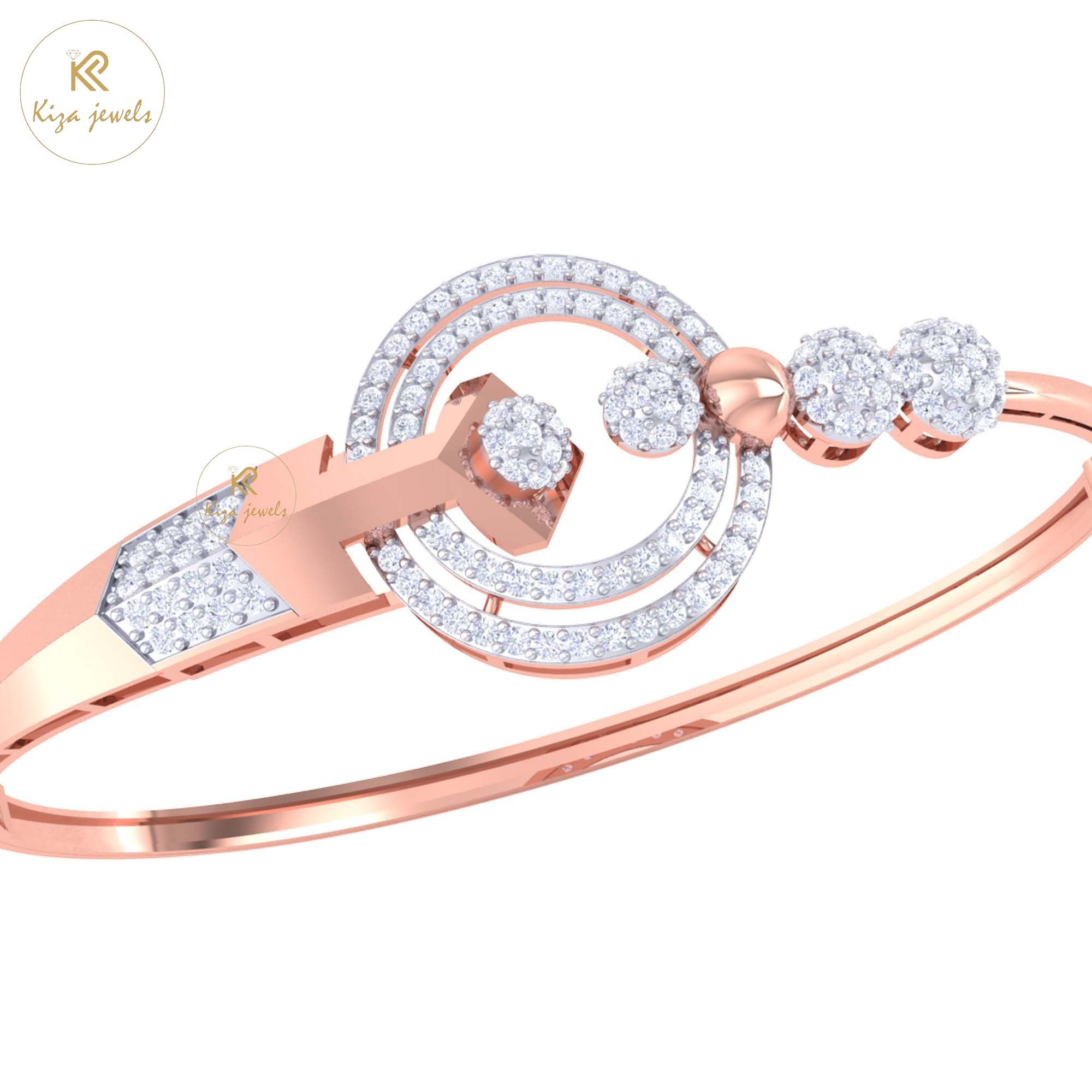1.31 TDW Round Cut Diamond women's Bangle Bracelet