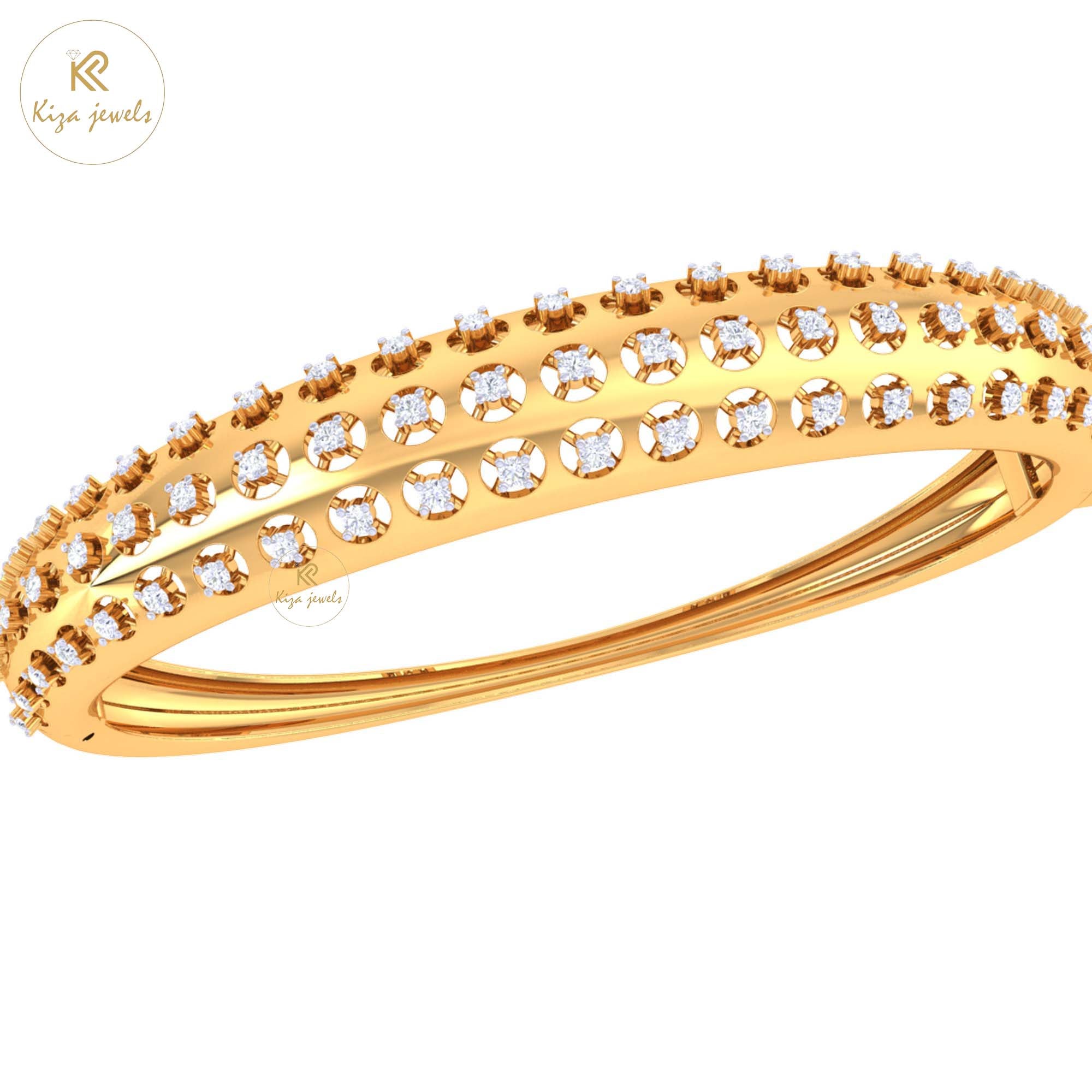0.64 TDW Round Cut Diamond women's Bangle Bracelet