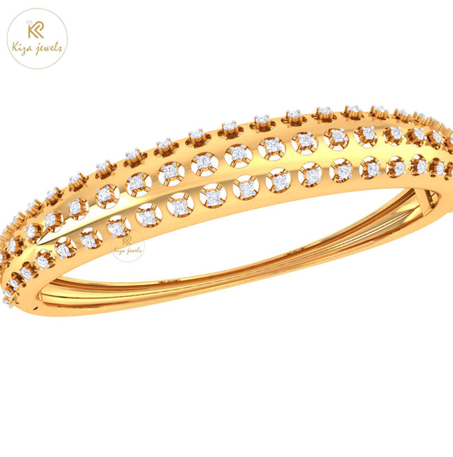 0.64 TDW Round Cut Diamond women's Bangle Bracelet