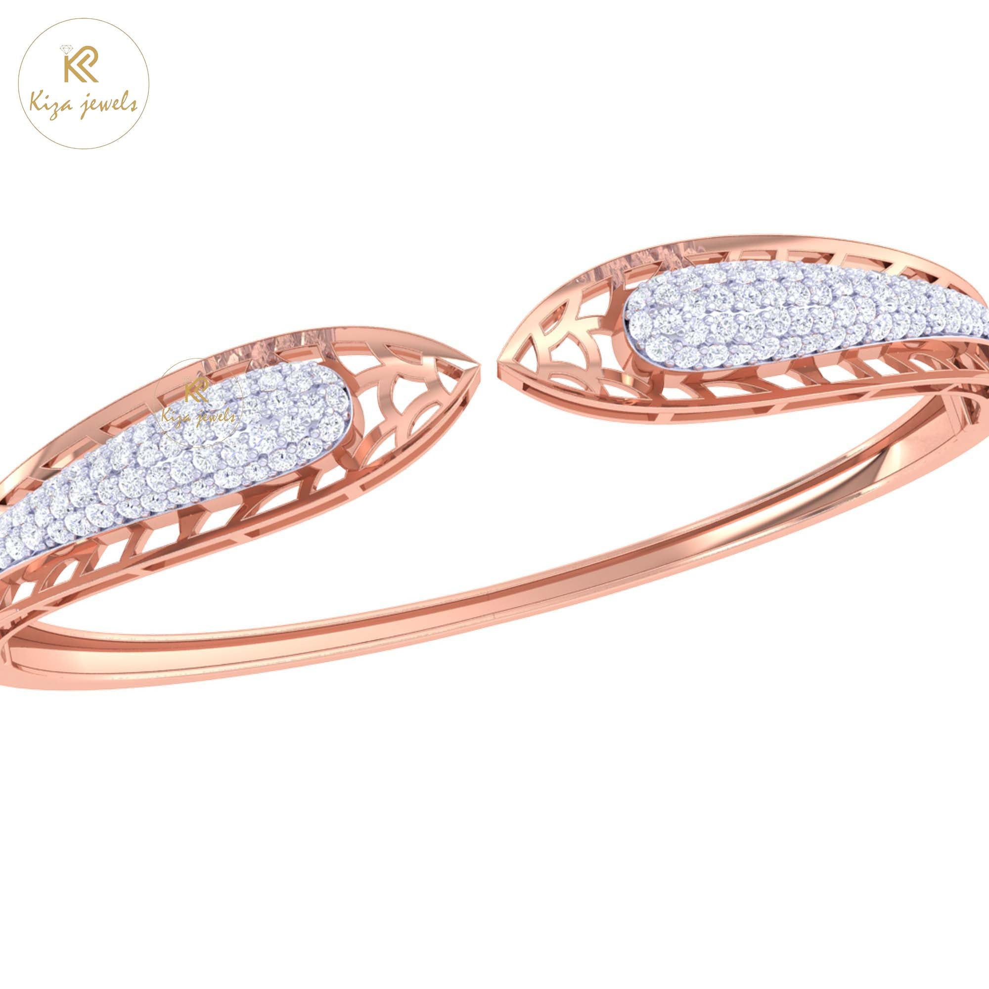 1.25 TDW Round Cut Diamond women's Bangle Bracelet