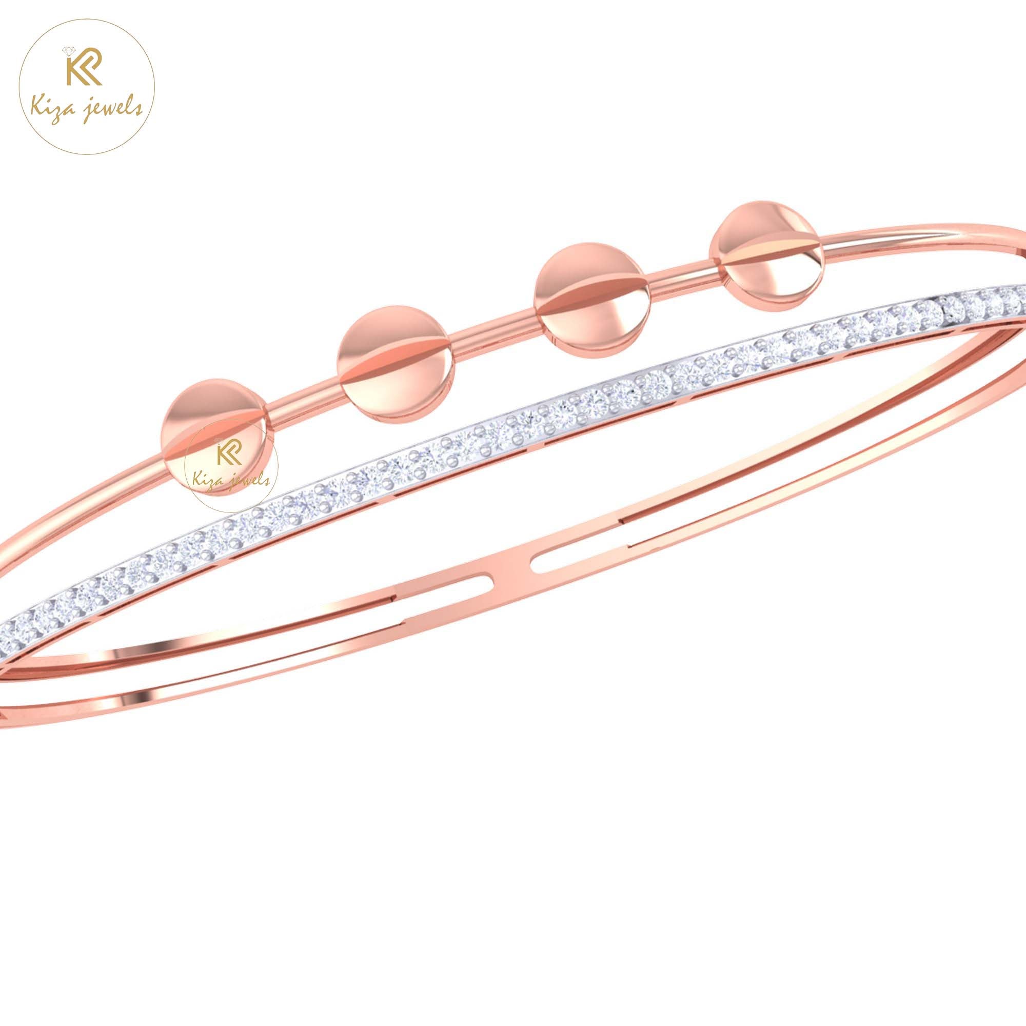 1.40 TDW Round Cut Diamond women's Bangle Bracelet