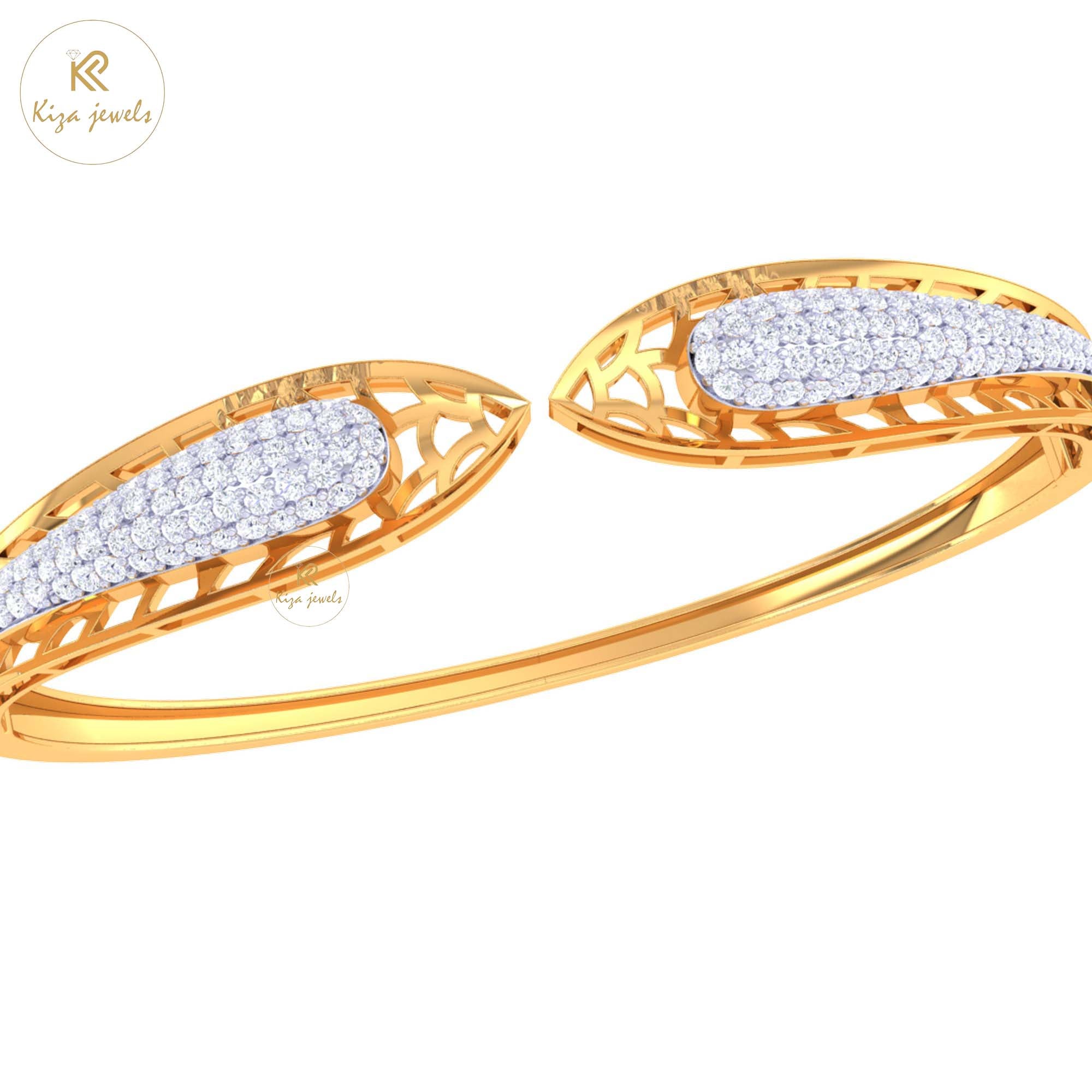 1.25 TDW Round Cut Diamond women's Bangle Bracelet