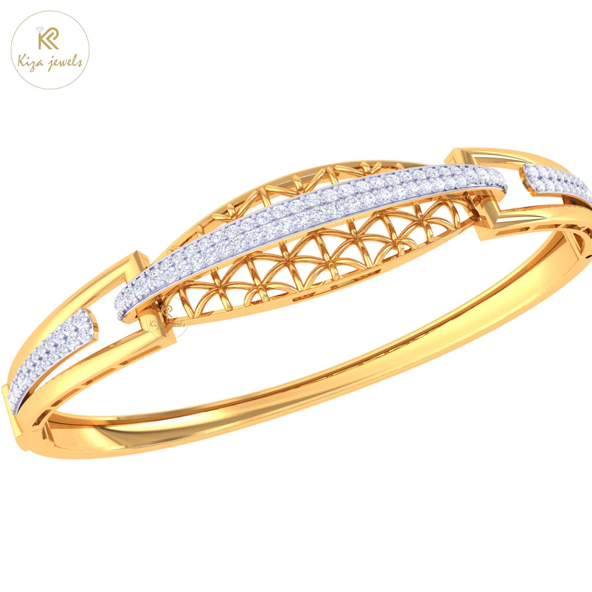 0.76 TDW Round Cut Diamond Bangle Bracelet